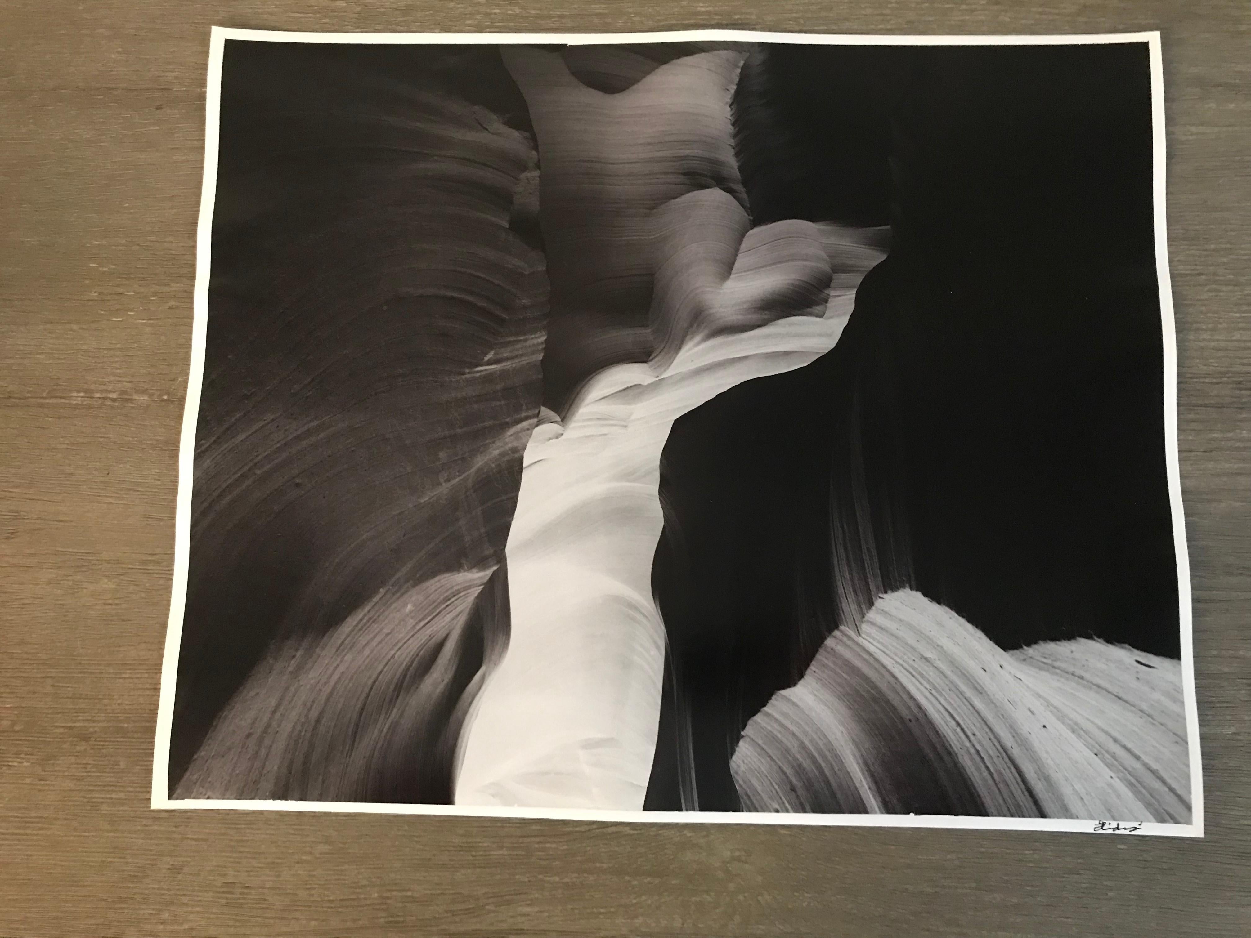 Hideoki, Untitled, Black & White, Antelope Canyon, 2004, Monoprint, 16