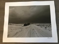 Hideoki, Black & White, The Snowy Road, Japan, 1978, Photography, 16" x 20"
