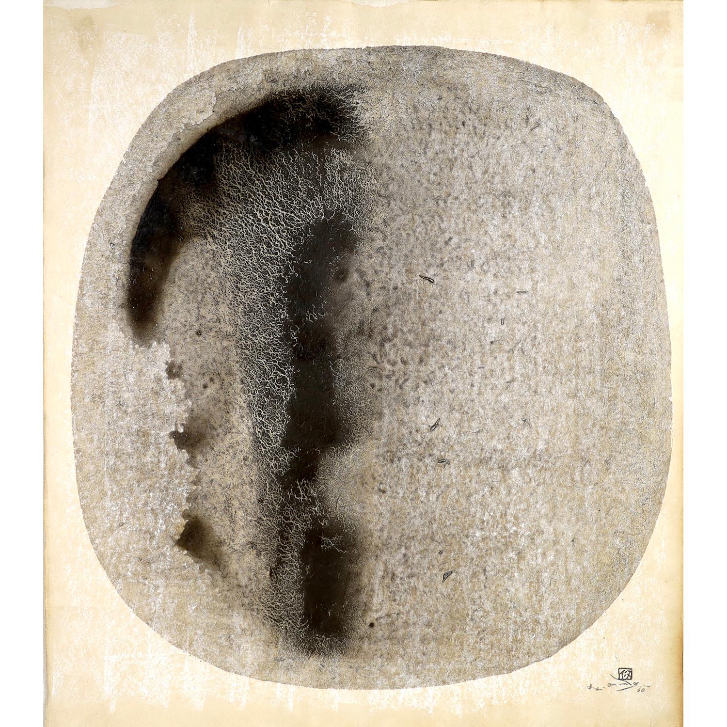 Hidetaka Ohno abstract expressionist painting
Titled: No.3 - 1960
1960
Sumi ink on paper
Measures 26 x 22.75 inches sight size, and 30.2 x 26.75 x 1 inches overall, including the framing.
Exhibited in 'Japanische Malerei der Gegenwart', a traveling