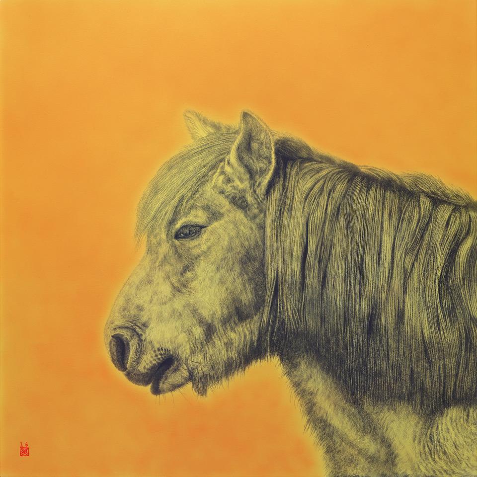 Quiet Presence in the Winter Sun, Japanese Visual Artist, Disegno, Hatching