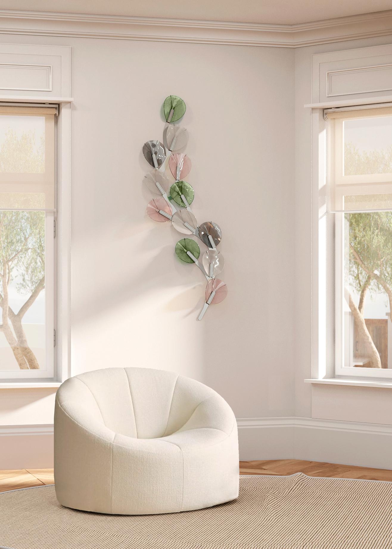 Molded HIEDRA wall art piece. Artisan glass 3D mosaic. Handmade in Barcelona, Spain. For Sale