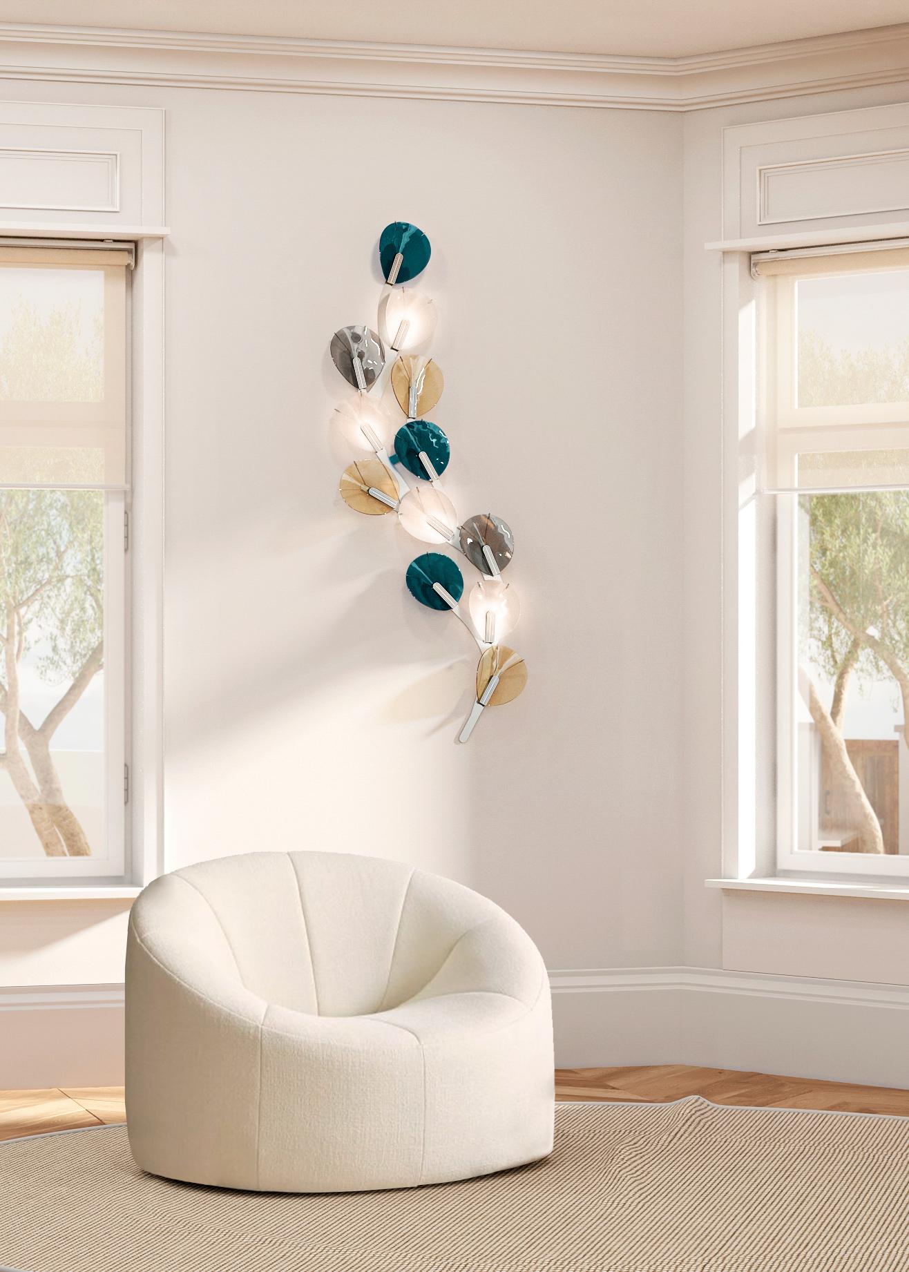 XXIe siècle et contemporain Lights HIEDRA. Mosaïque de verre artisanal illuminée fabriquée à la main à Barcelone, en Espagne en vente