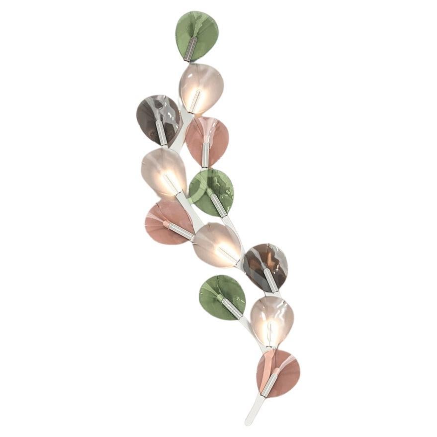 HIEDRA wall light. Illuminated artisan glass mosaic handmade in Barcelona, Spain