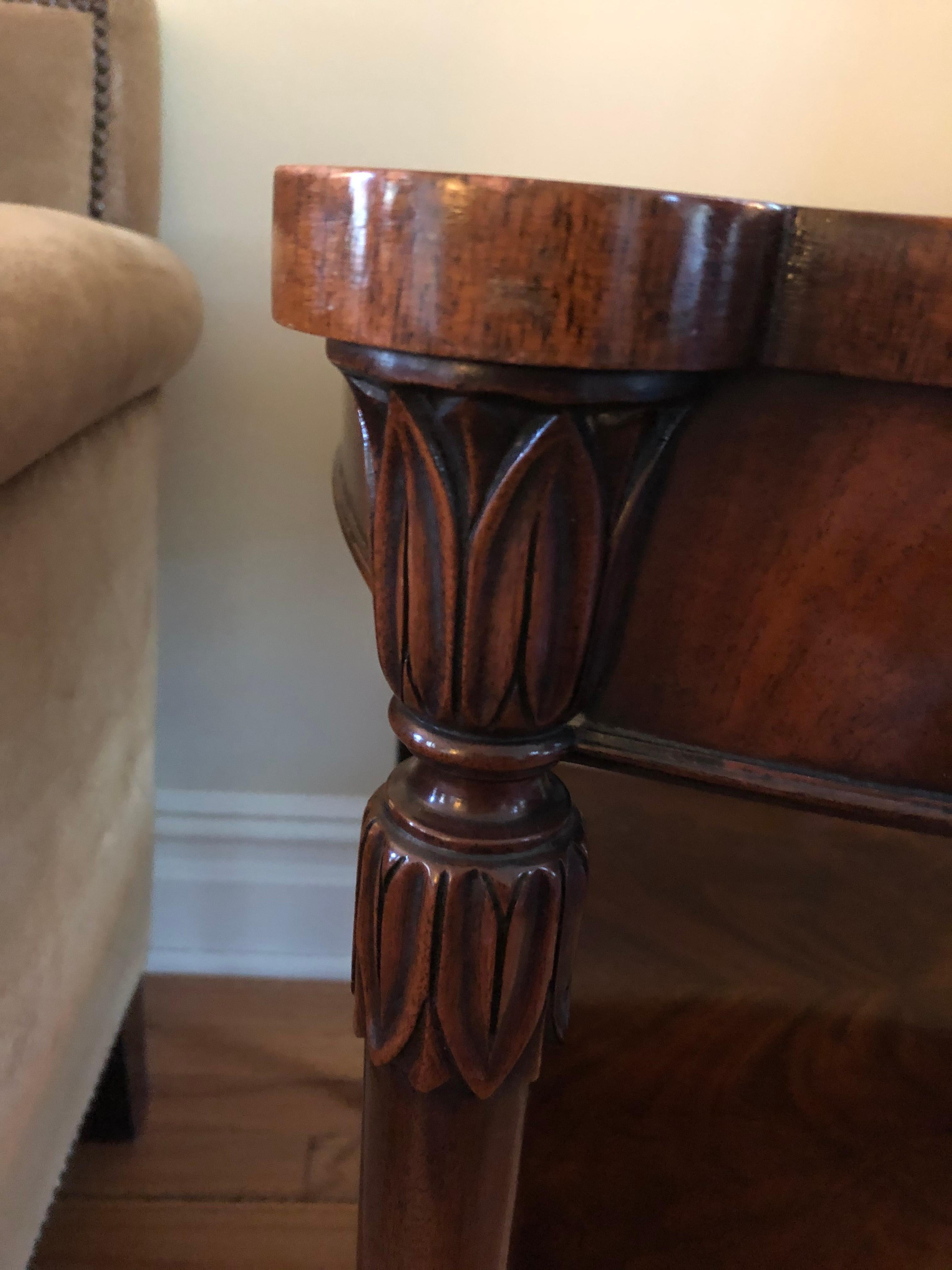 Hierloom Hand Made Mahogany & Marble End Table 5