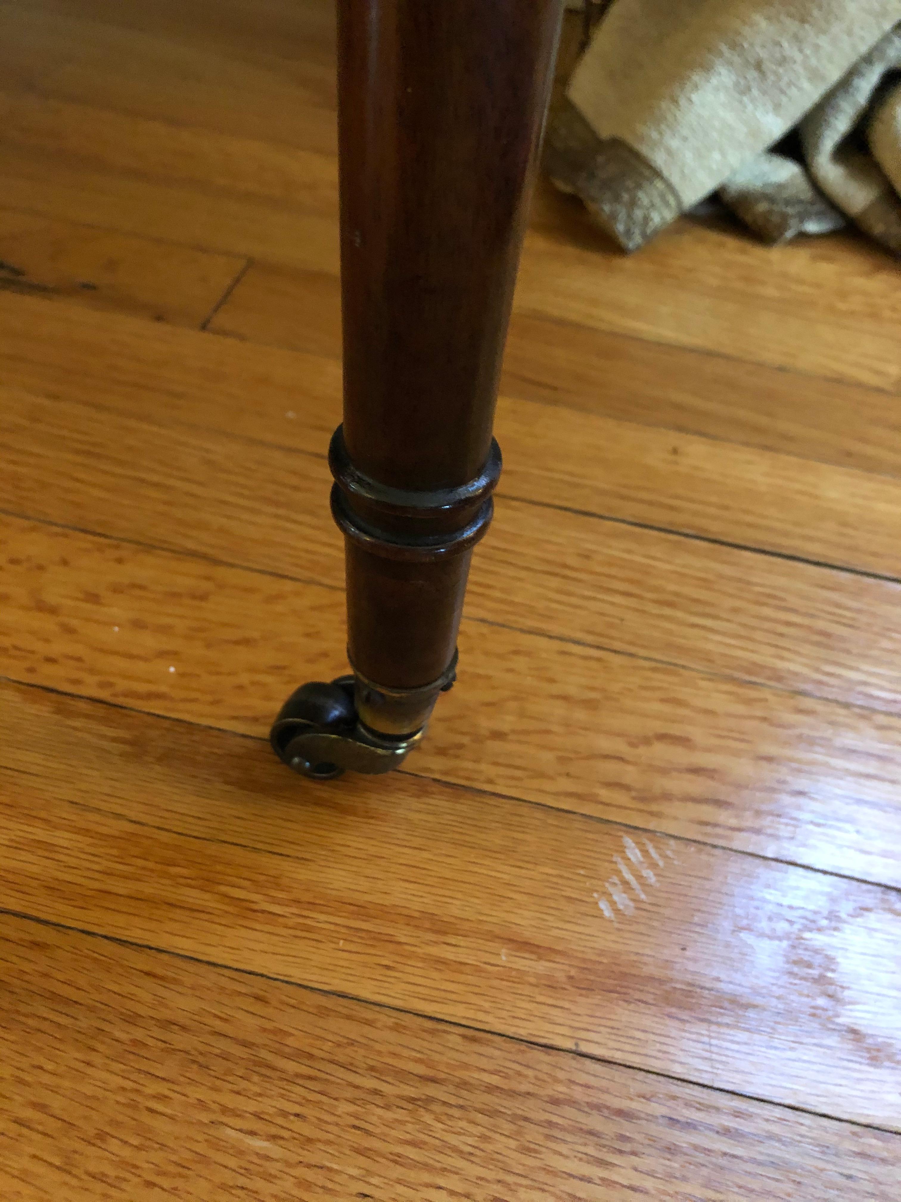 Hierloom Hand Made Mahogany & Marble End Table 7