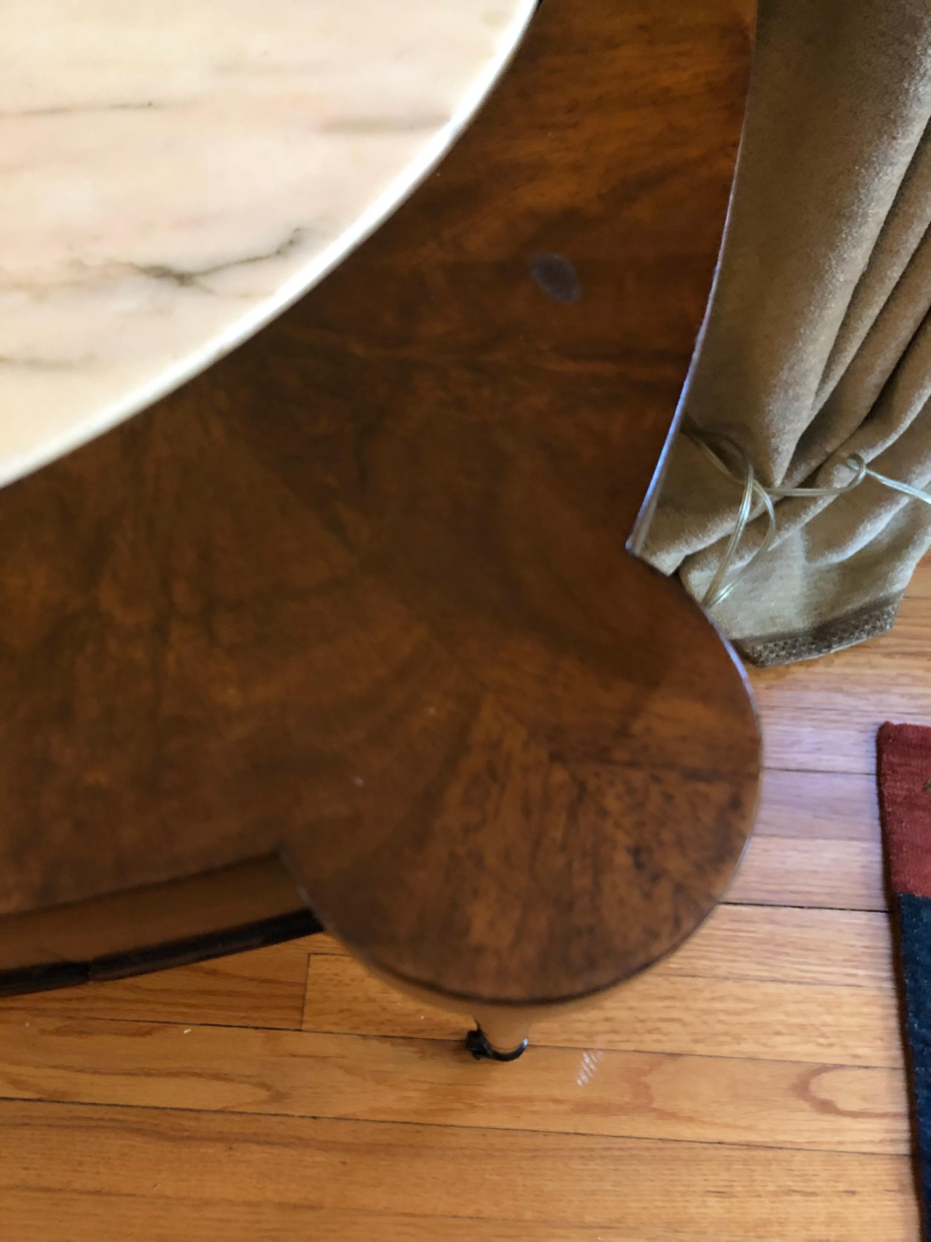 Hierloom Hand Made Mahogany & Marble End Table In Good Condition In Hopewell, NJ