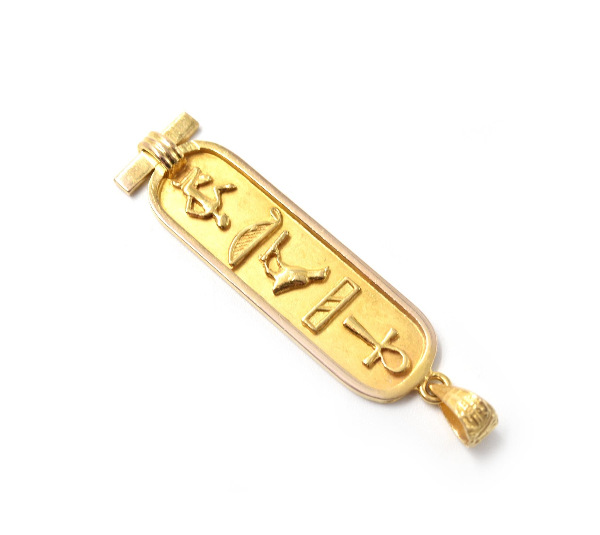 gold hieroglyphics necklace