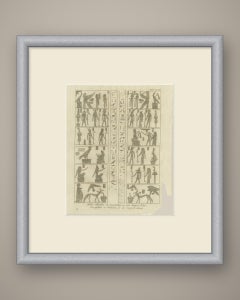 Hieroglyphs and Emblems on a Mummy Case, Antique Print, 1776