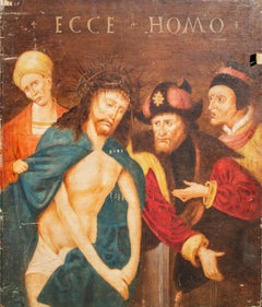 After Hieronymous Bosch School - Ecce Homo Oil on Panel