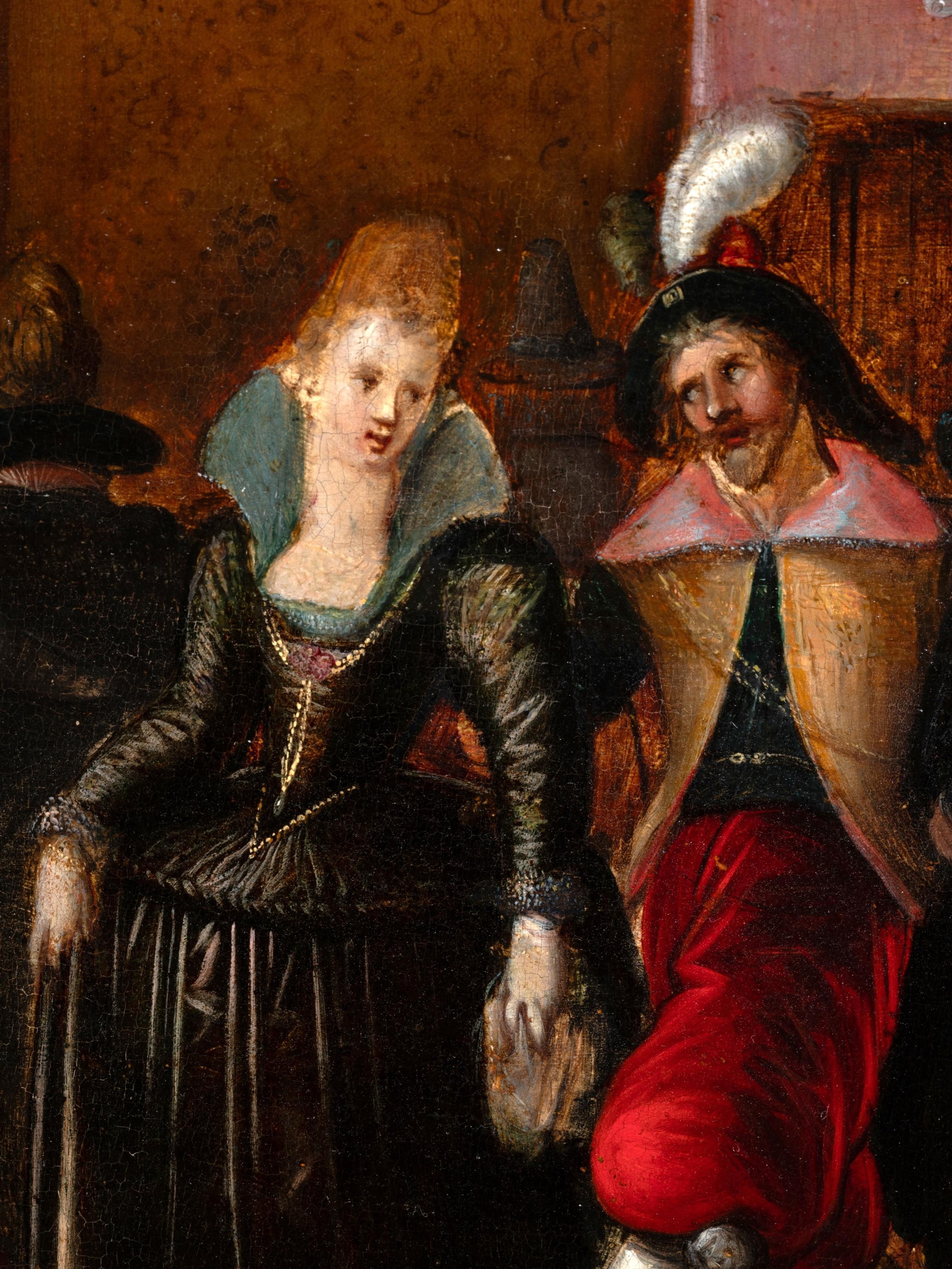 Attributed à H. Francken II, 17th c. Anwerp - The prodigal son among courtesans For Sale 5