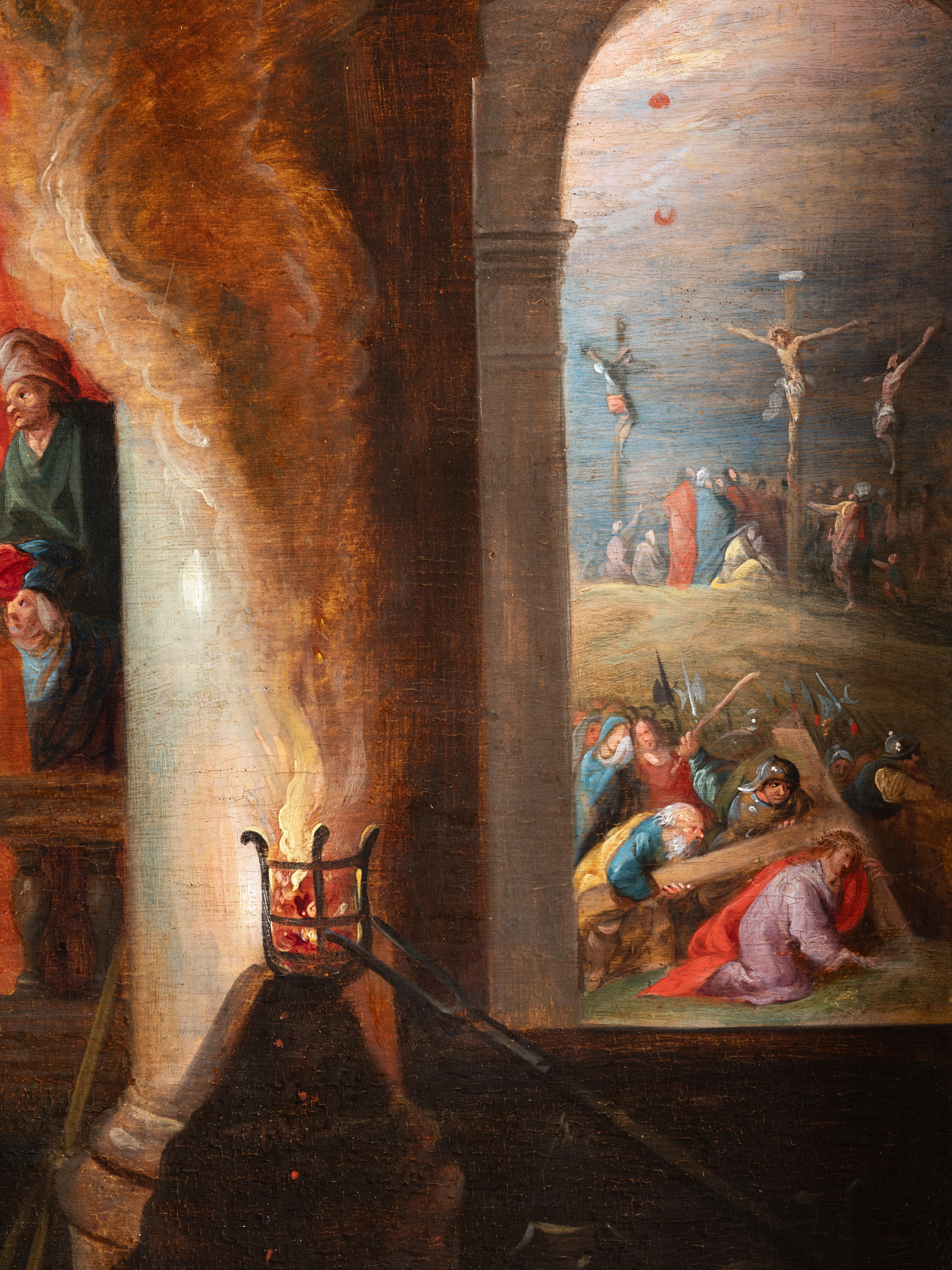 Hieronymus FRANCKEN III - The Denial of Saint Peter, 17th c. Antwerp school For Sale 9