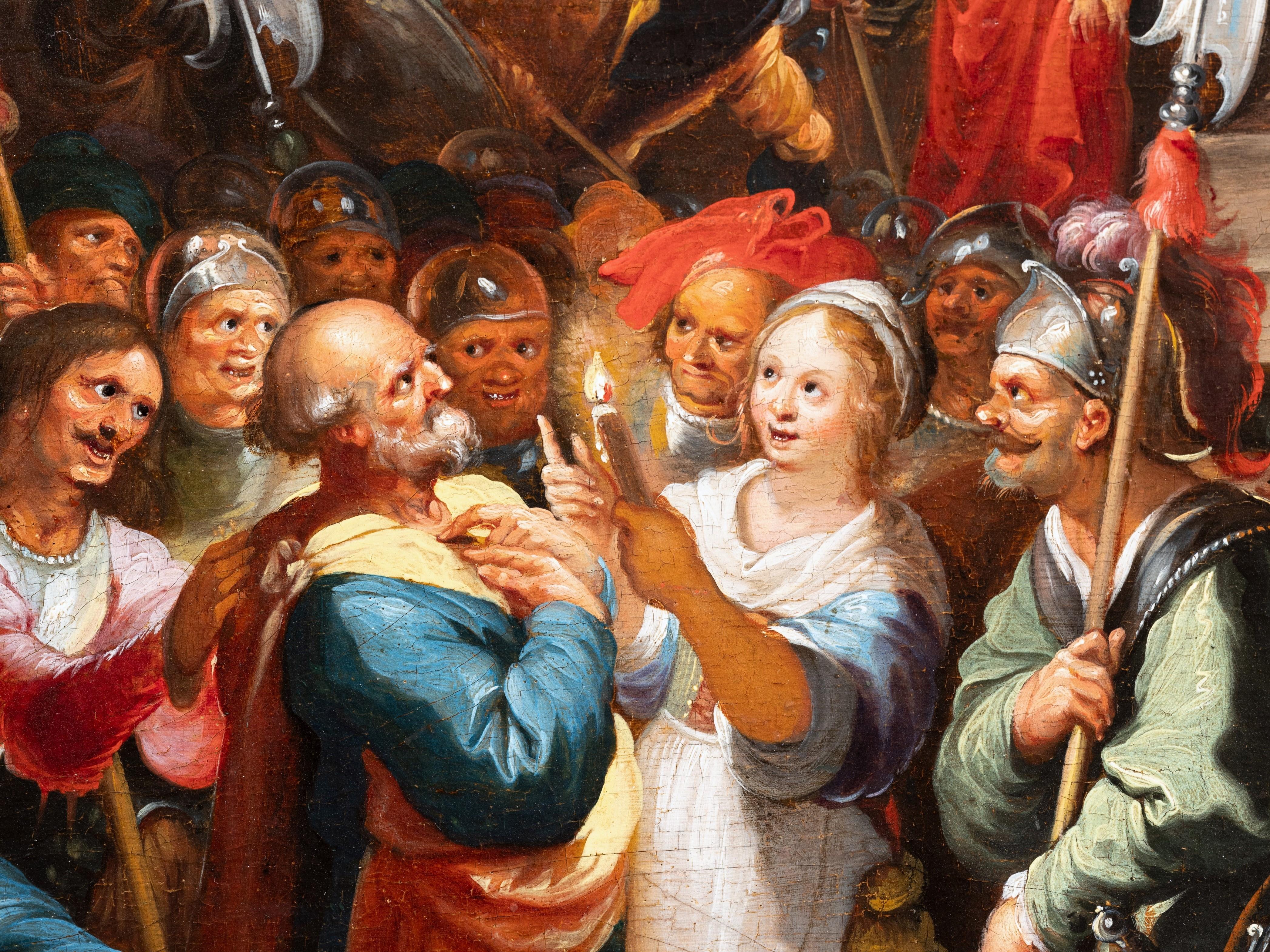 Hieronymus FRANCKEN III - The Denial of Saint Peter, 17th c. Antwerp school For Sale 11