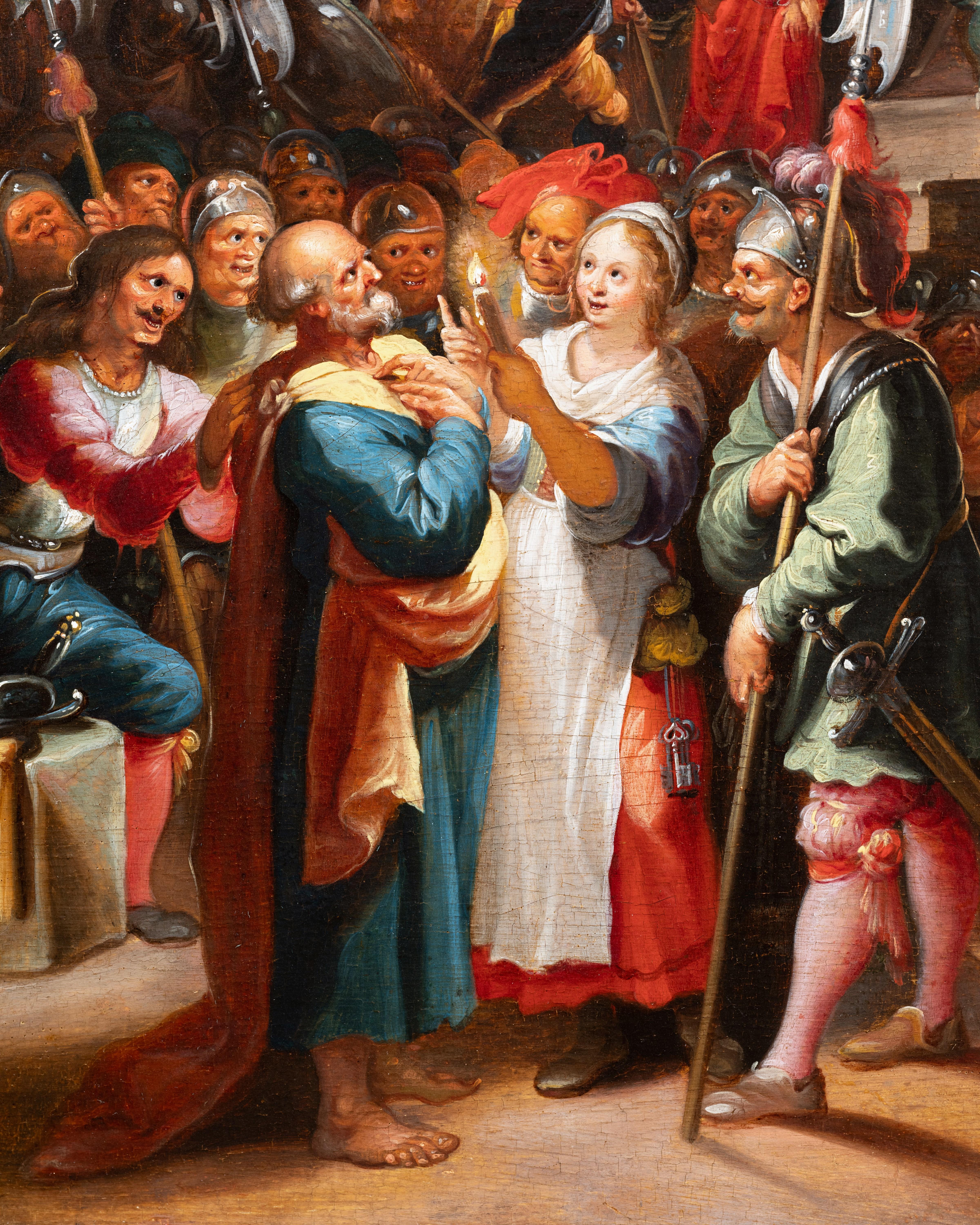 Hieronymus FRANCKEN III - The Denial of Saint Peter, 17th c. Antwerp school For Sale 8
