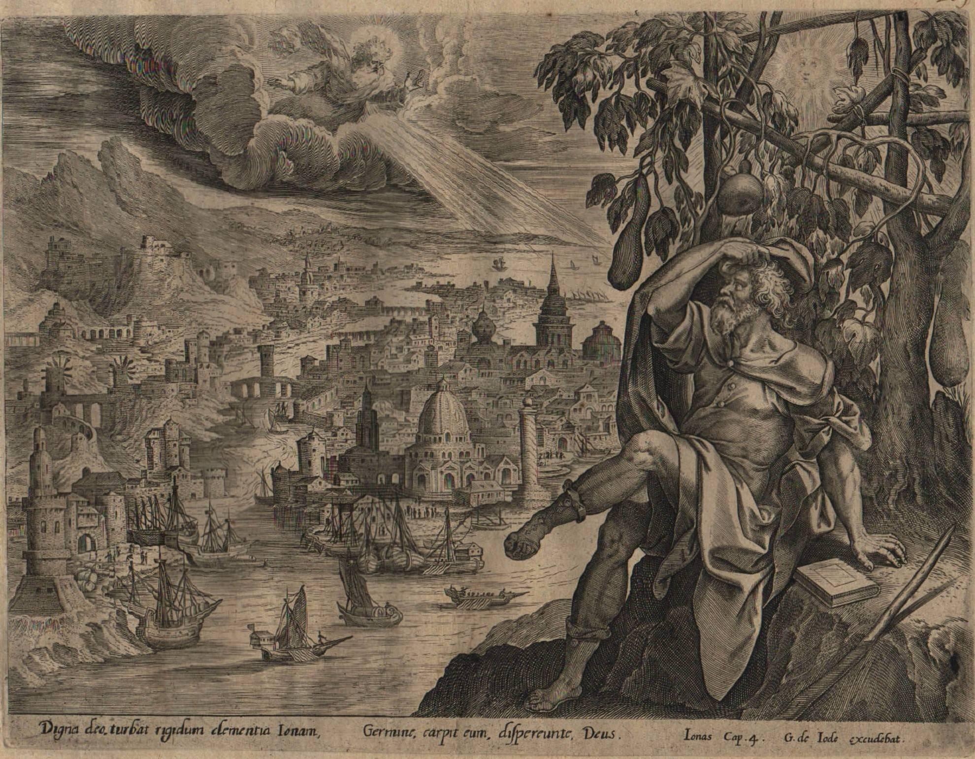 The Story of Jonah - 1585 Complete Set of 4 Plates - Old Master Engraving For Sale 4