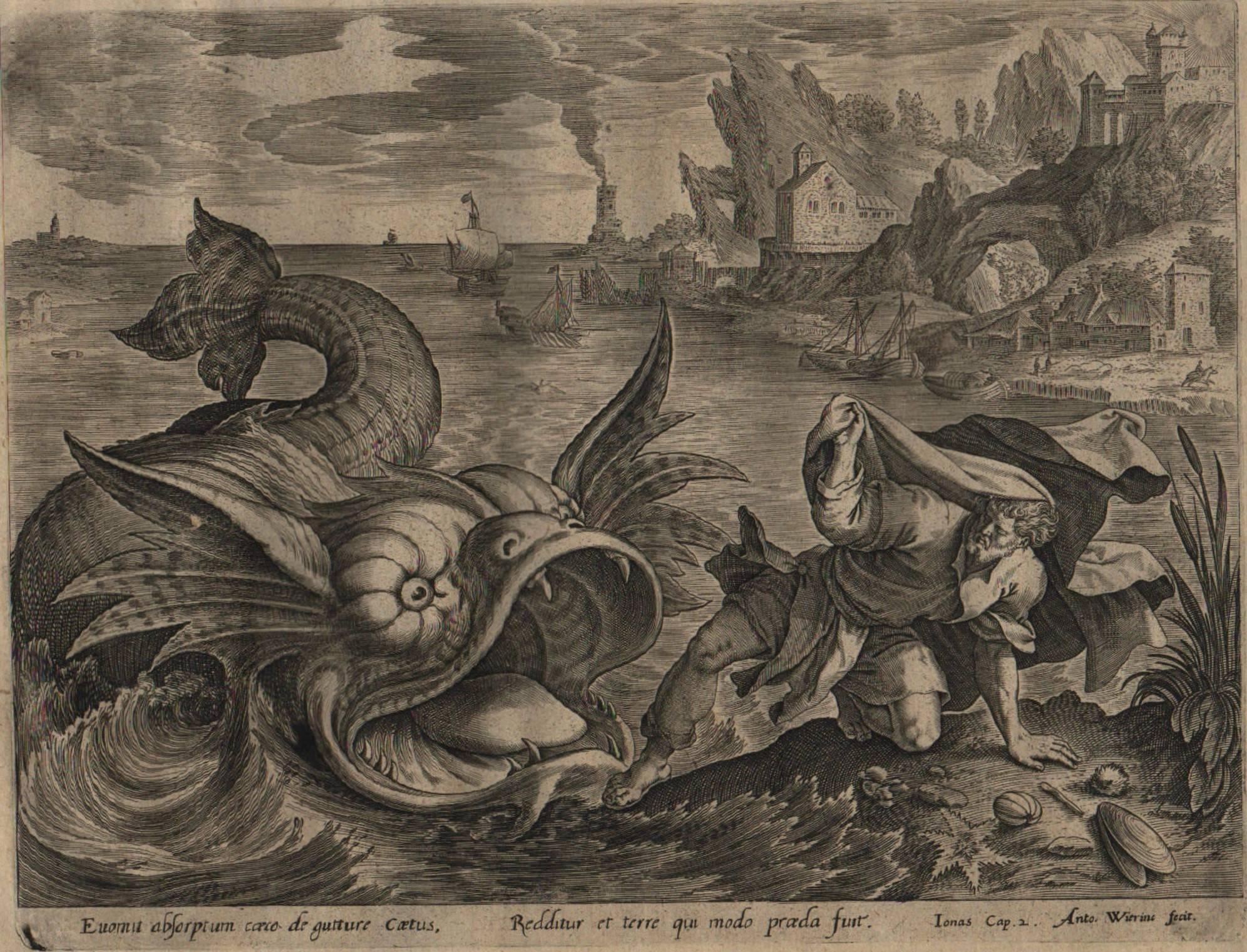 The Story of Jonah - 1585 Complete Set of 4 Plates - Old Master Engraving For Sale 1