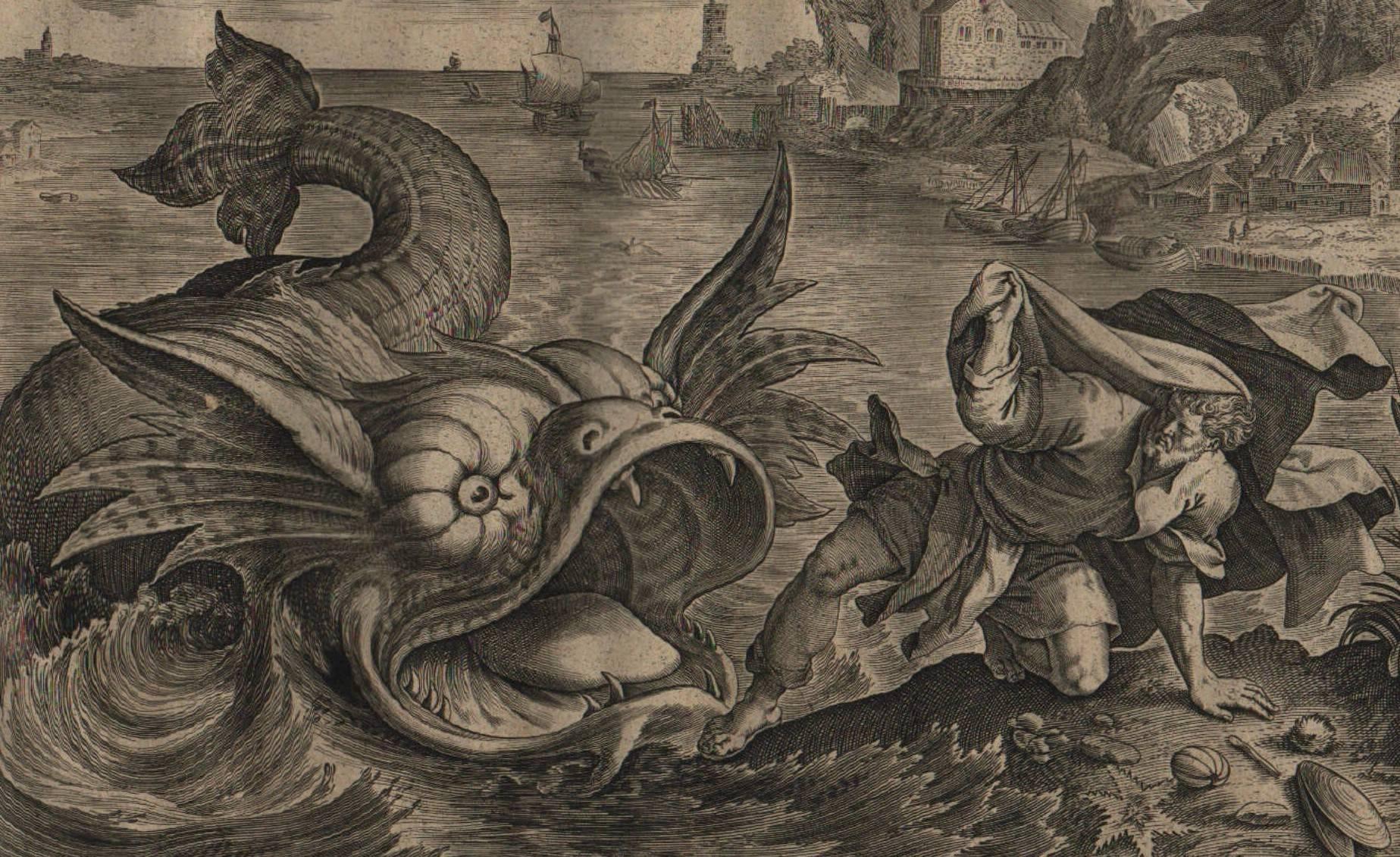 The Story of Jonah - 1585 Complete Set of 4 Plates - Old Master Engraving For Sale 2