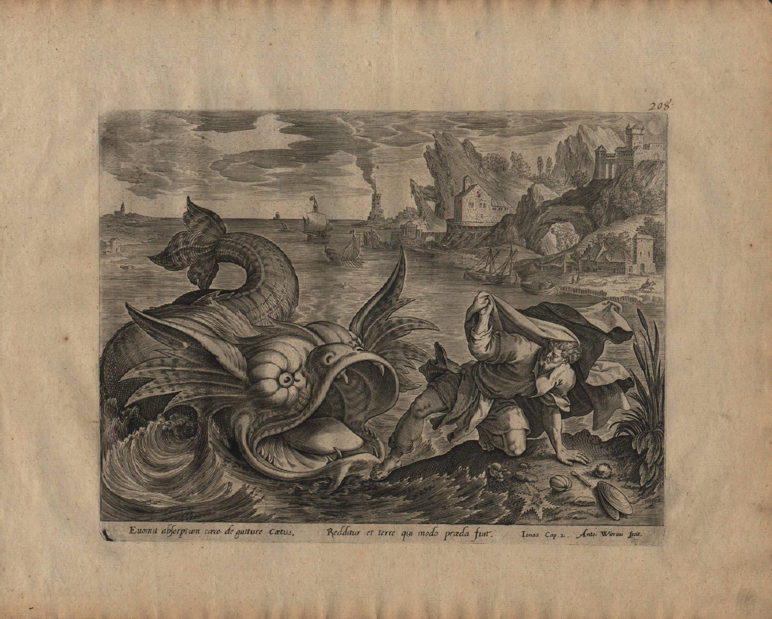 The Story of Jonah - 1585 Complete Set of 4 Plates - Old Master Engraving For Sale 3