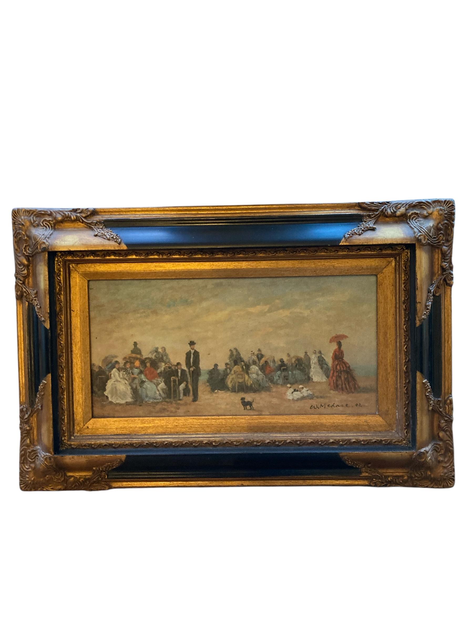 European Higgins and Bower Print on Canvass signed W M Chase For Sale