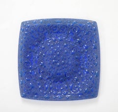 Higgins Art Glass Cobalt Blue Glass Platter