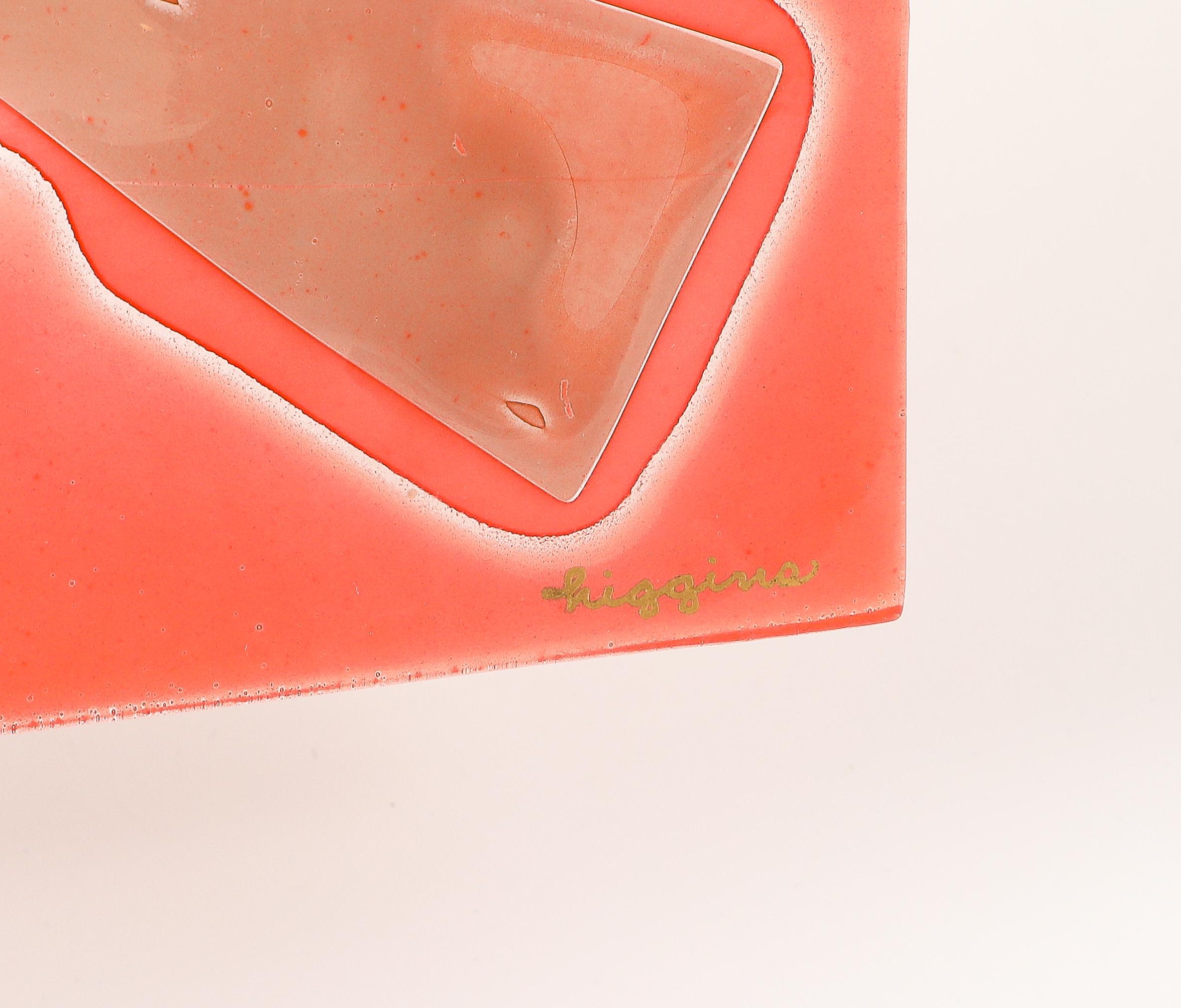 Higgins Glass Orange Tray, Art Glass, Mid-Century Modern, USA