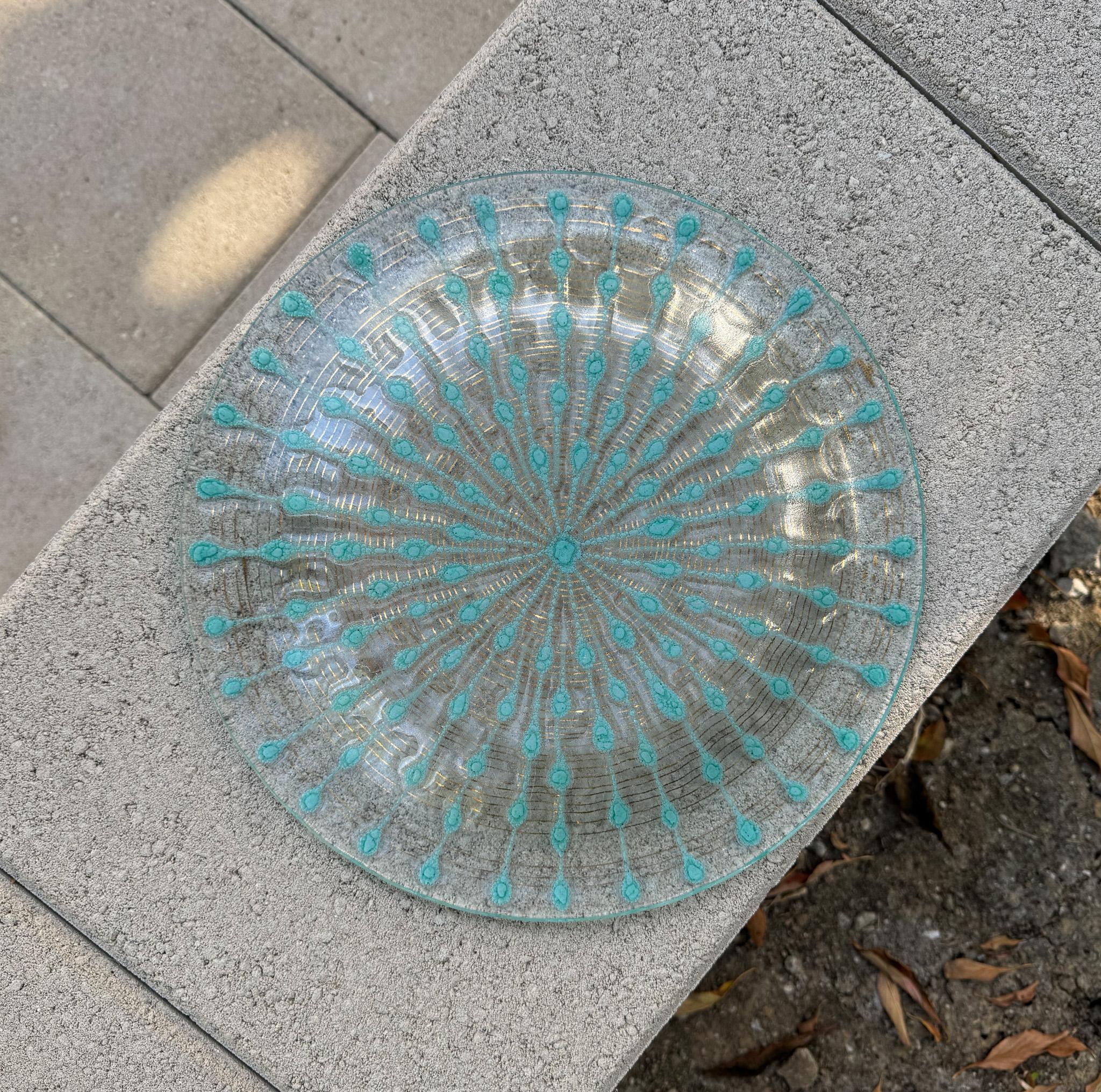 Higgins Platzteller aus geschmolzenem Kunstglas, Vereinigte Staaten, ca. 1960 (20. Jahrhundert) im Angebot