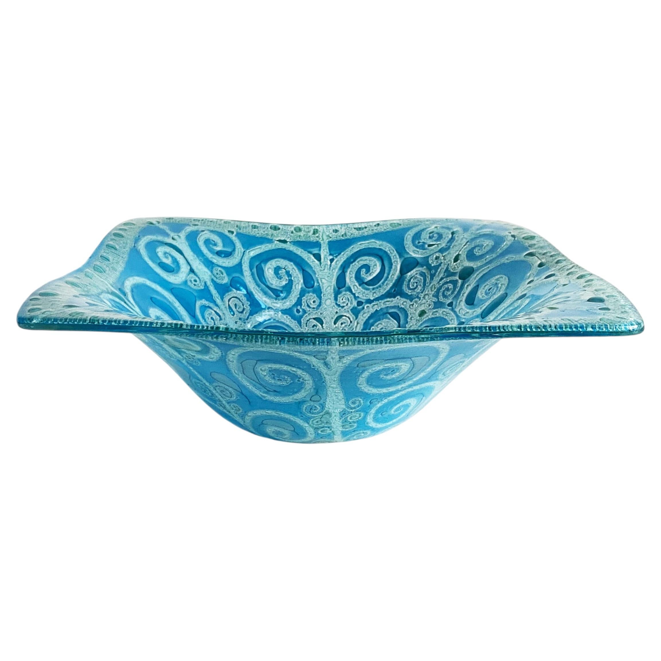 Higgins Studio Art Glass Bowl by Michael & Frances Higgins, Signed, Mid-Century For Sale