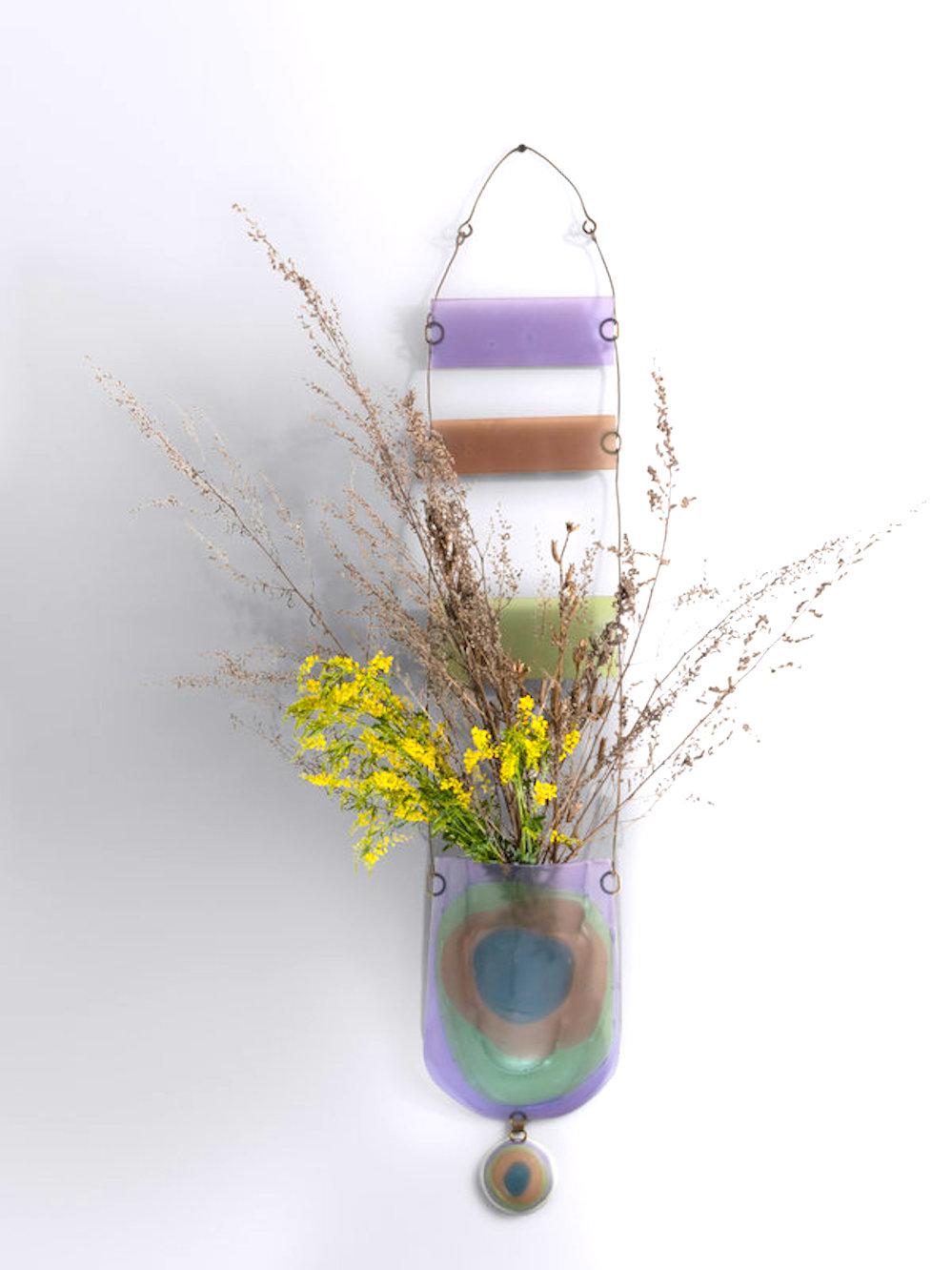 fused glass pocket vase