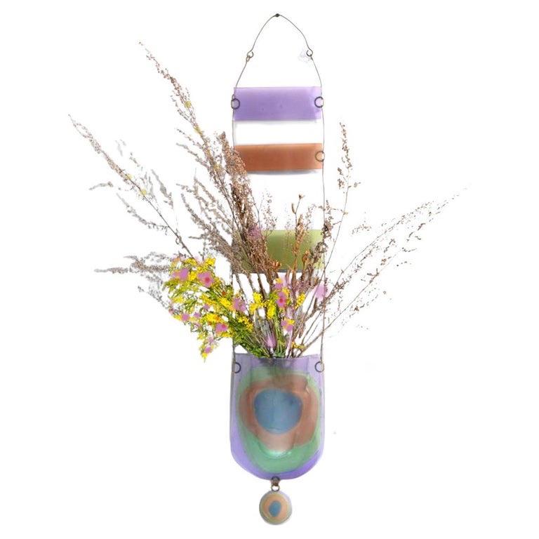 Jardinera Colgante o Bolsillo de Pared Moderno de Vidrio Fusionado de Higgins Studio, Firmado en venta