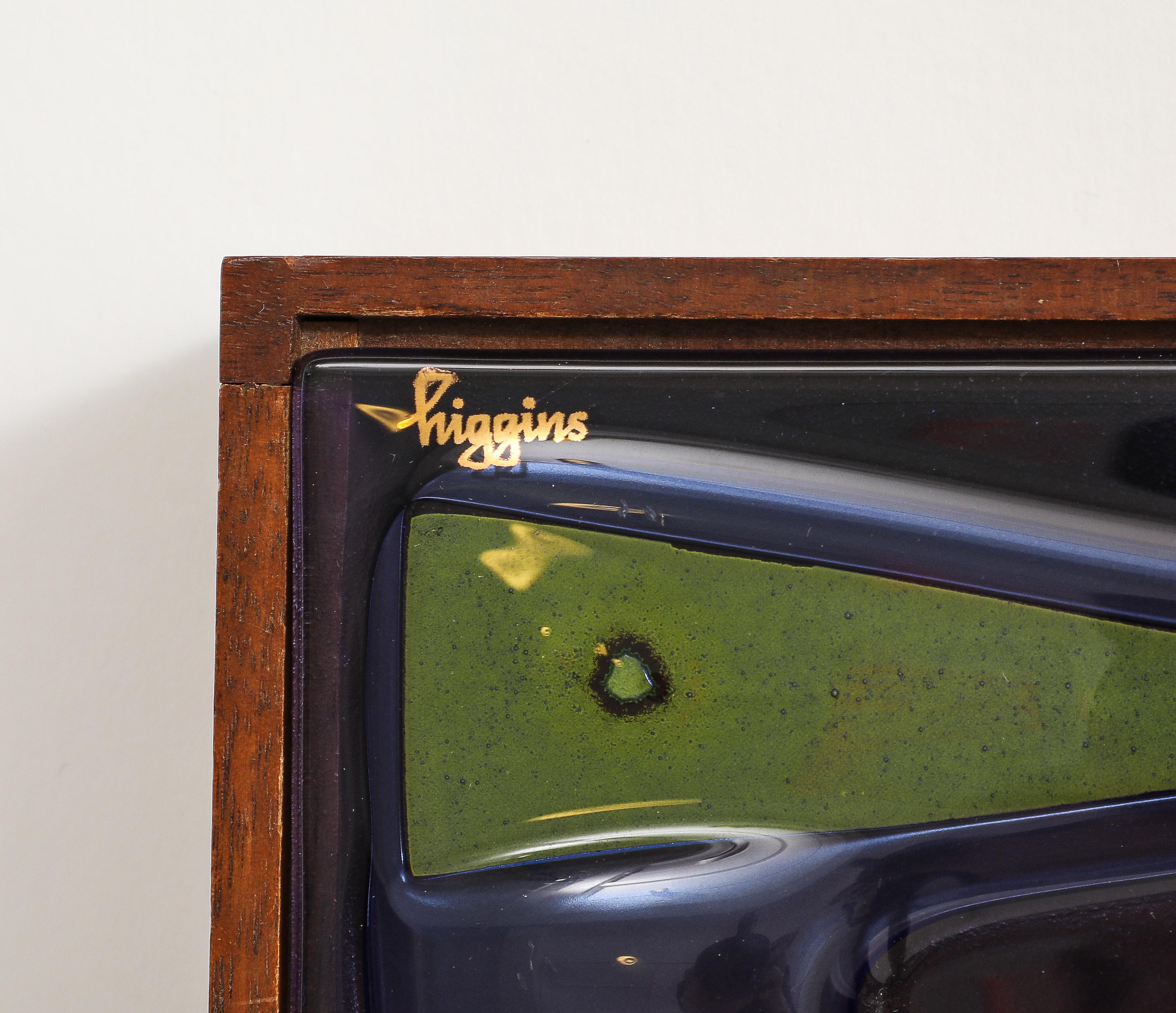 Higgins Violet/Green Art Glass Keepsake Box For Sale 5