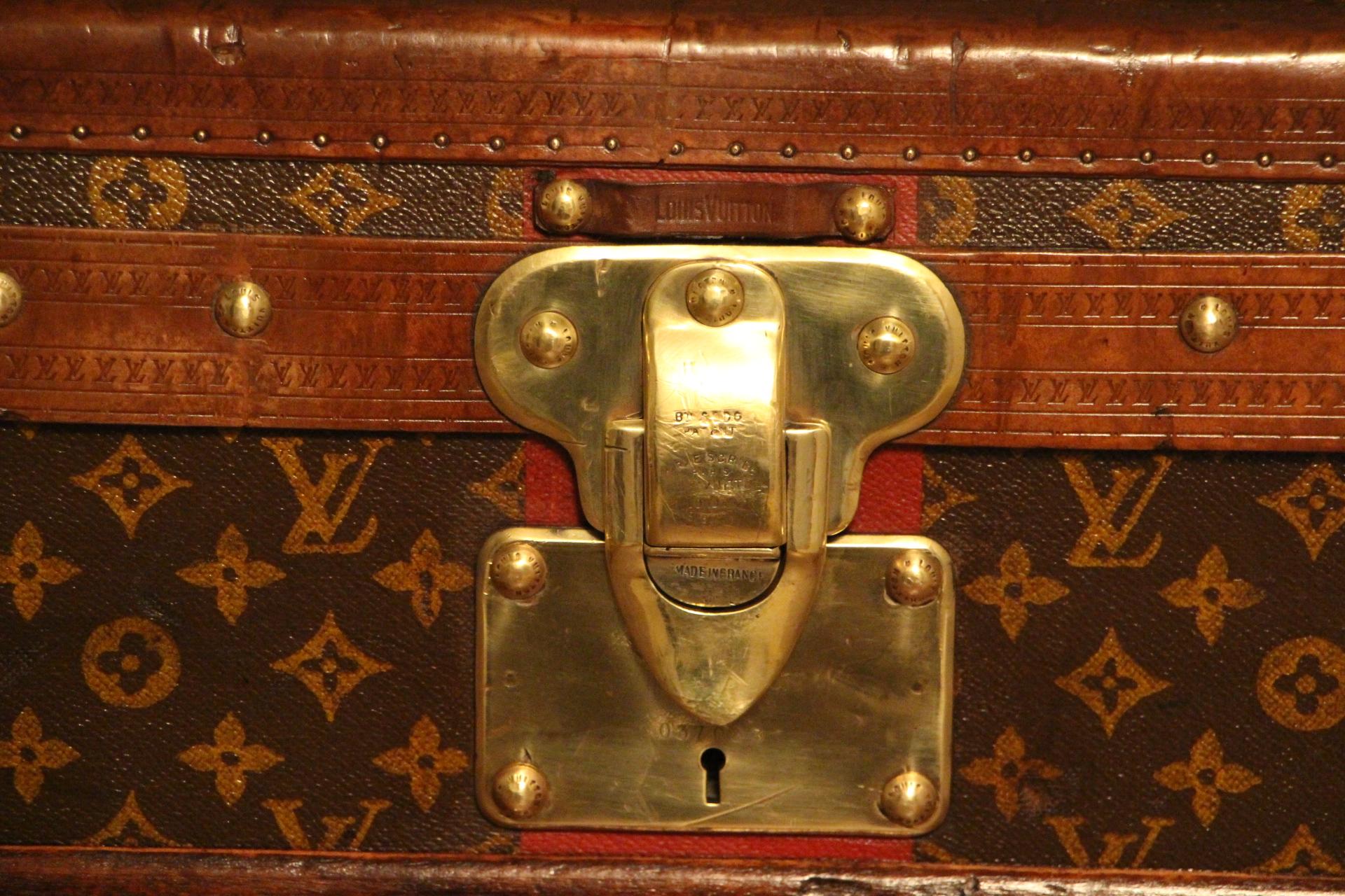 Early 20th Century High 1920's Louis Vuitton Trunk in Monogram, Louis Vuitton Steamer Trunk