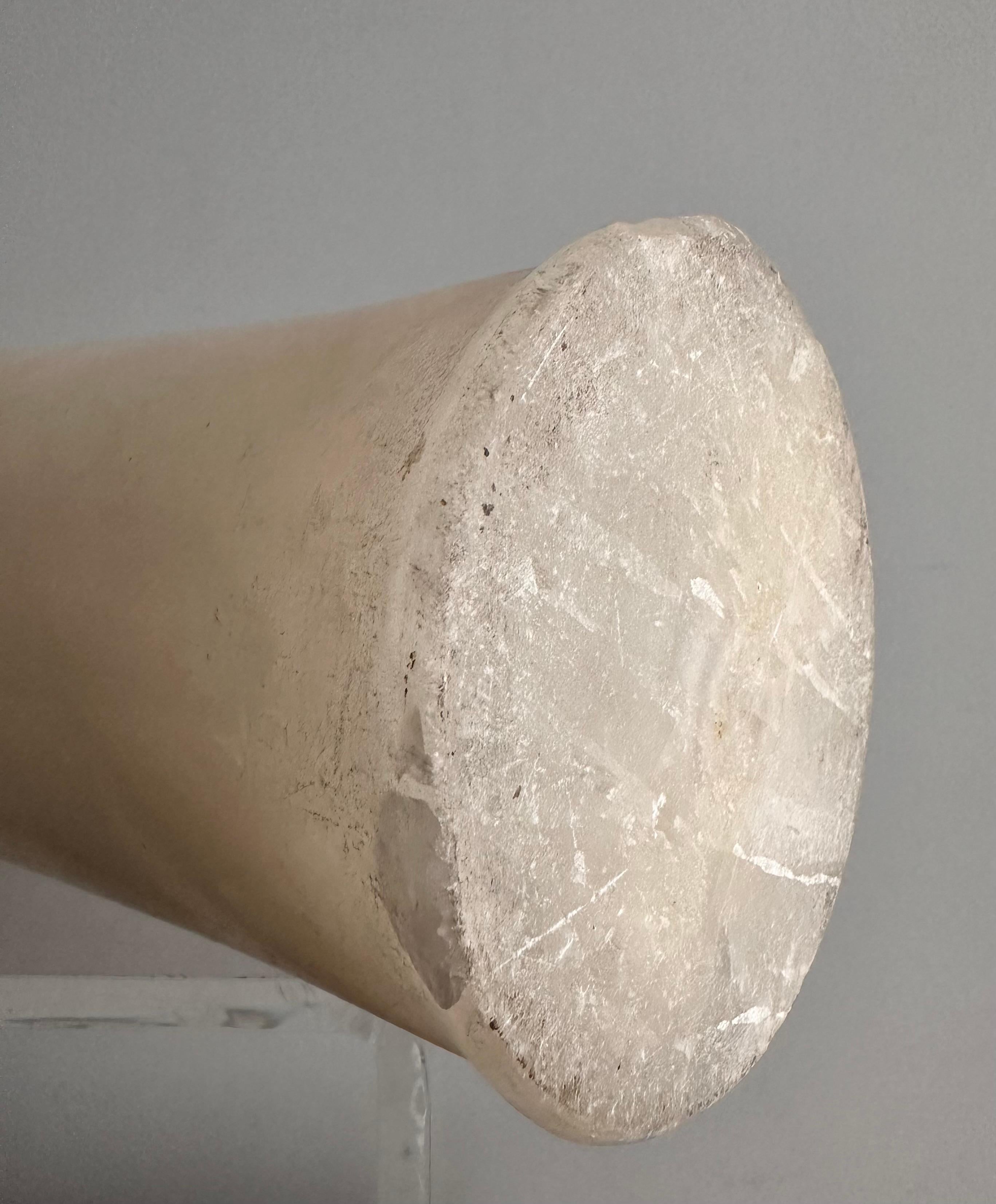 High Alabaster Cylindrical Vase Egyptian Style, 20th century.
 For Sale 5