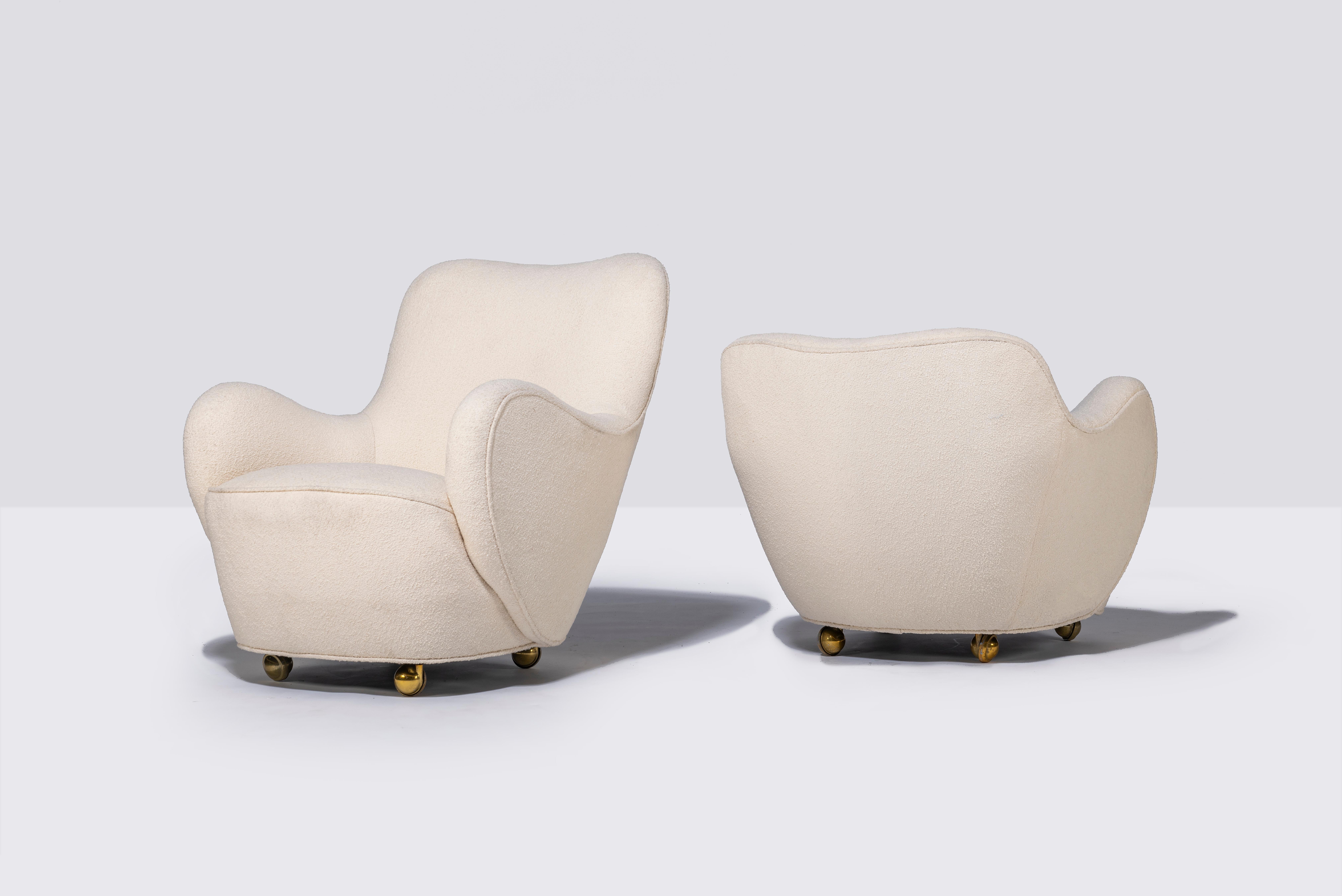Mid-Century Modern High and Low Backed Fireside Lounge Chairs by Vladimir Kagan