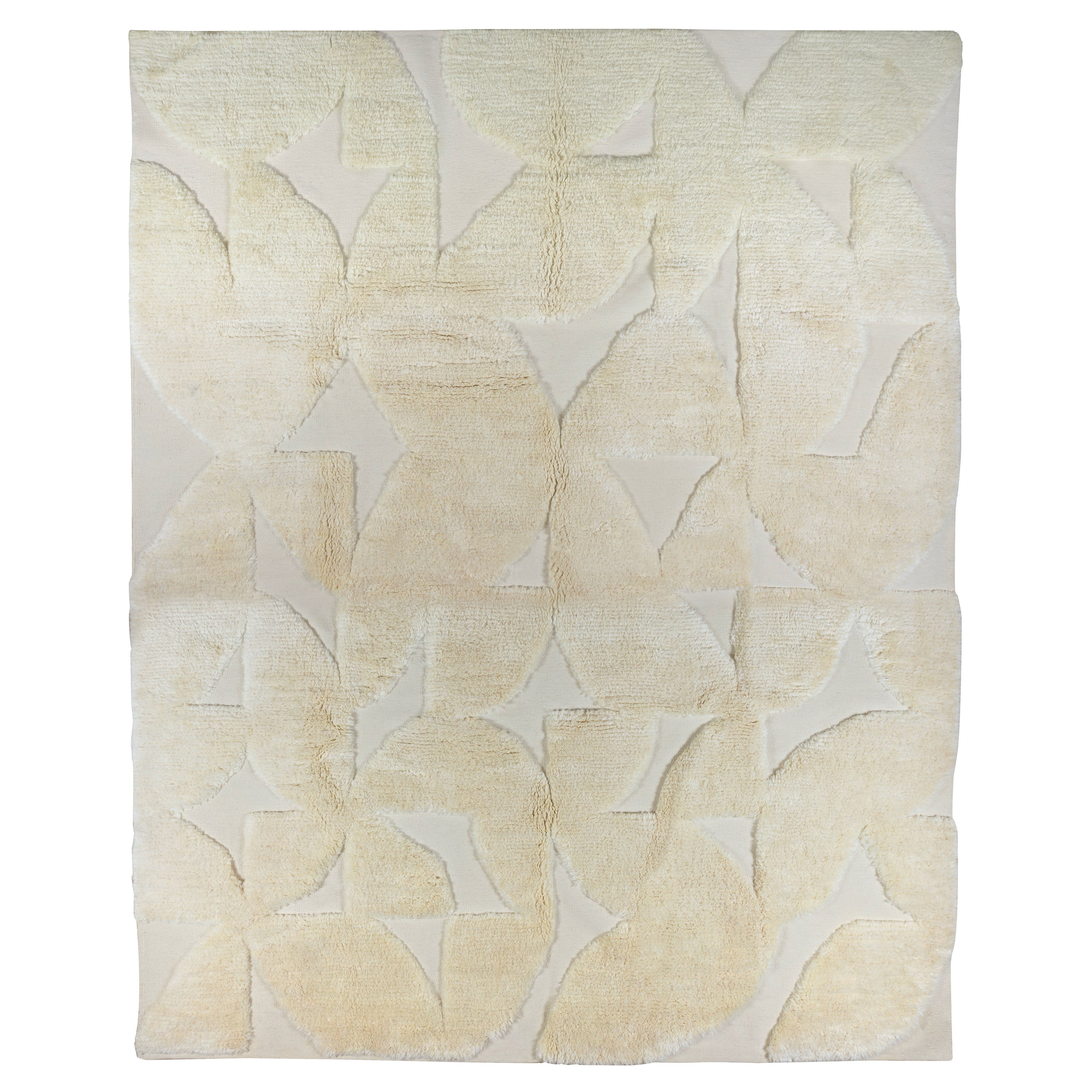 High and Low Pile Moroccan Tulu Rug, 100% Natural Wool Custom Options Available For Sale