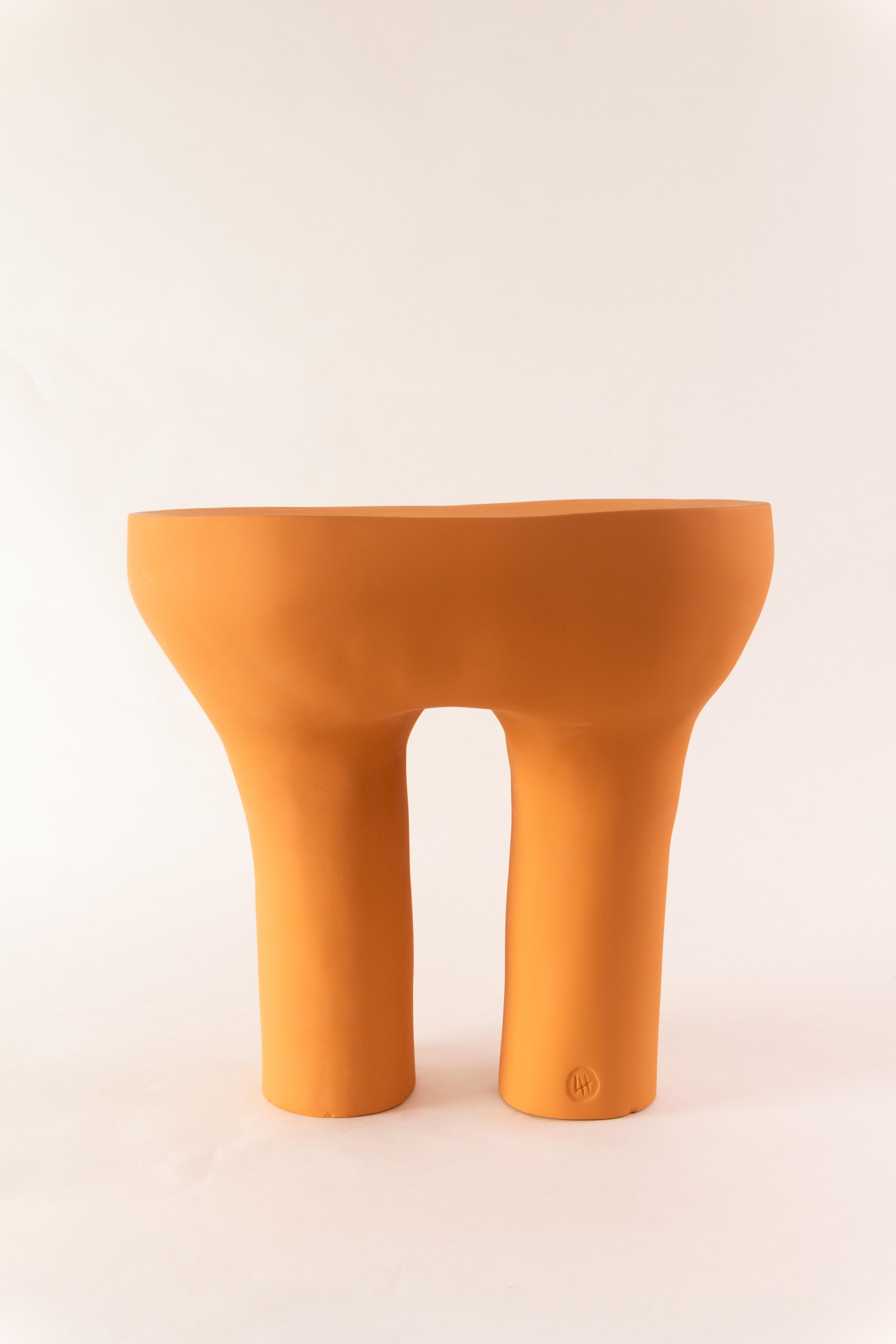 High Arca side table by Lucas Huillet
Dimensions: D 40 x W 30 x H 40 cm.
Materials: Grogged terracotta.
Weight: 15 kg.
Available in other sizes. 

Lucas Huillet is an artisan designer.
He bases his practice around the cross-disciplinarity