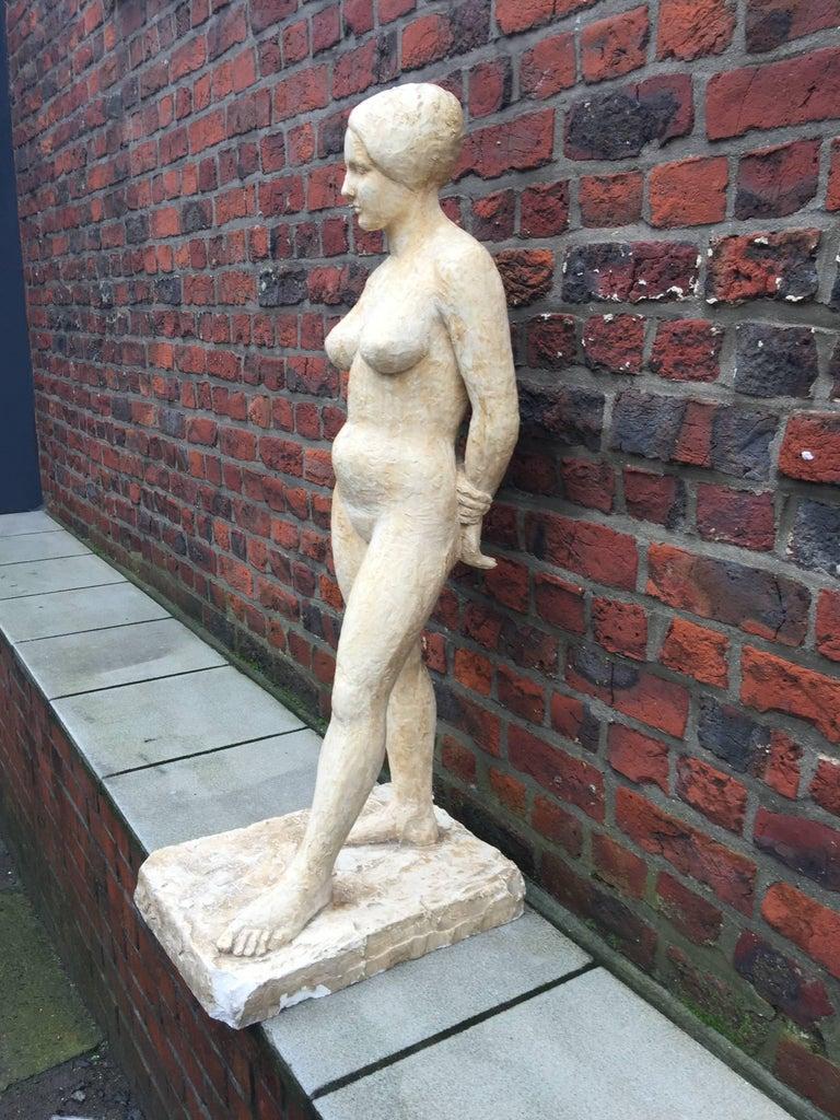 French High Art Deco Plaster Statue, circa 1930-1950 For Sale