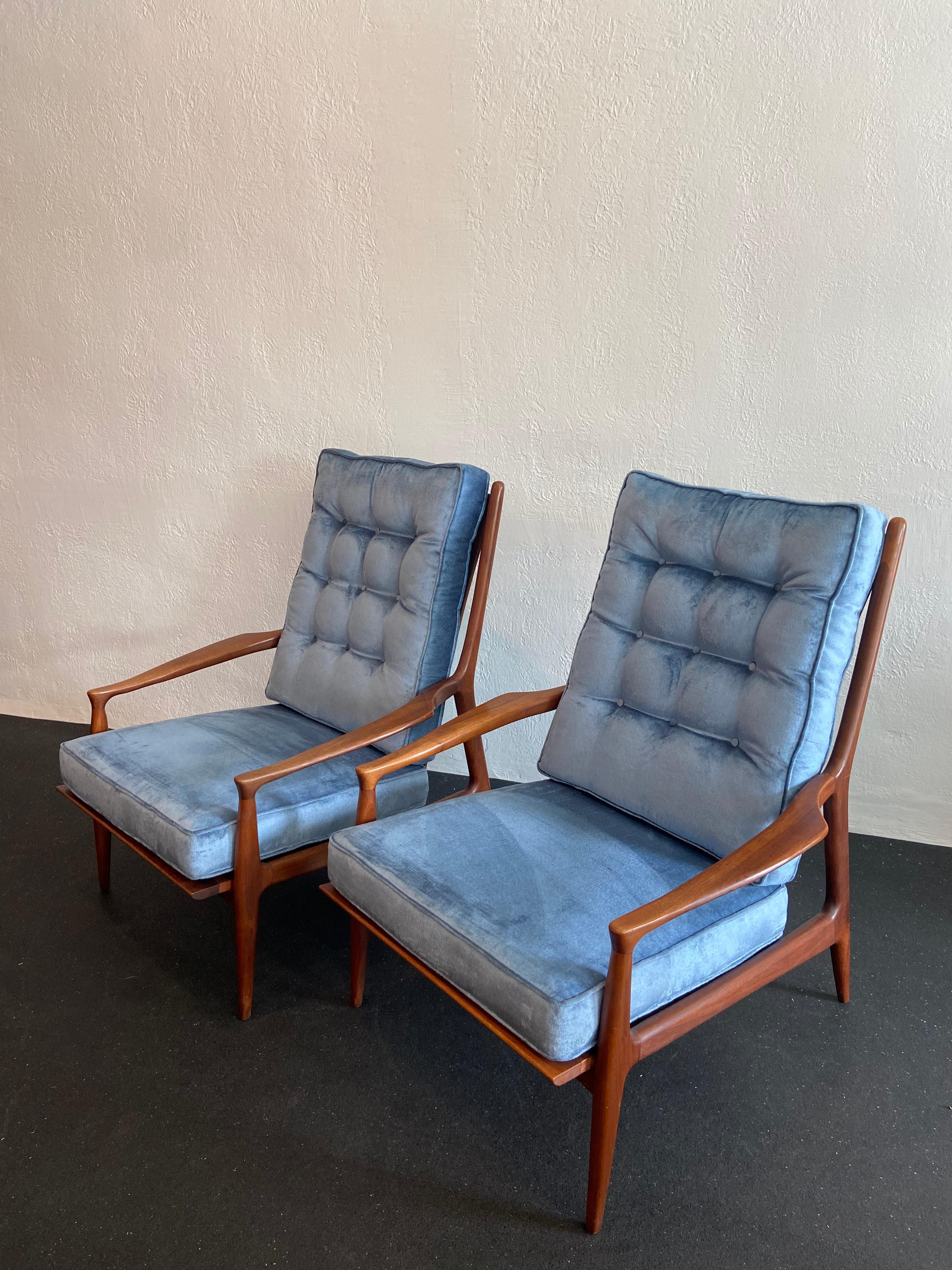Mid-Century Modern Paire de fauteuils de salon Archie à haut dossier de Milo Baughman pour Thayer Coggin en vente