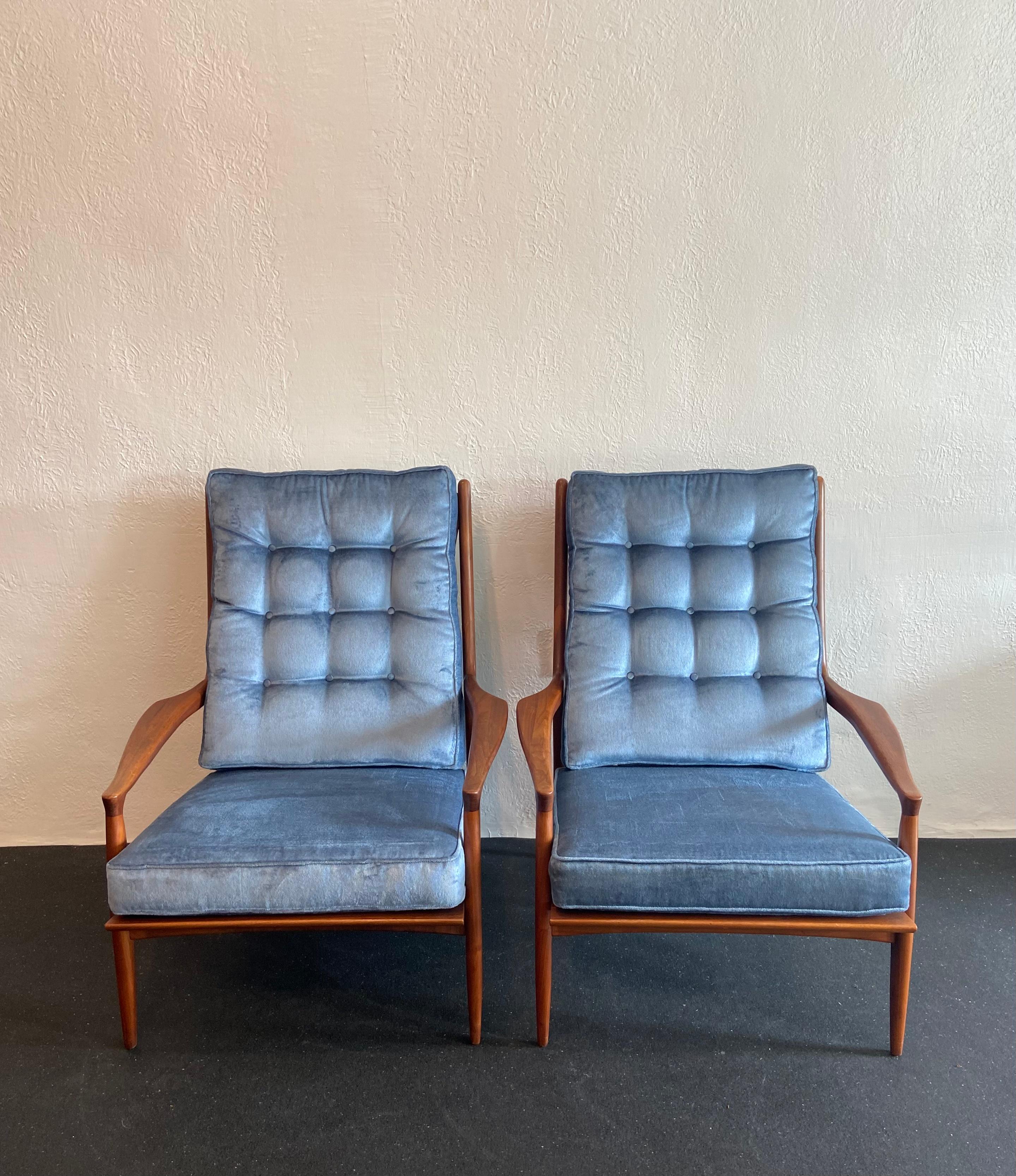 Fin du 20e siècle Paire de fauteuils de salon Archie à haut dossier de Milo Baughman pour Thayer Coggin en vente