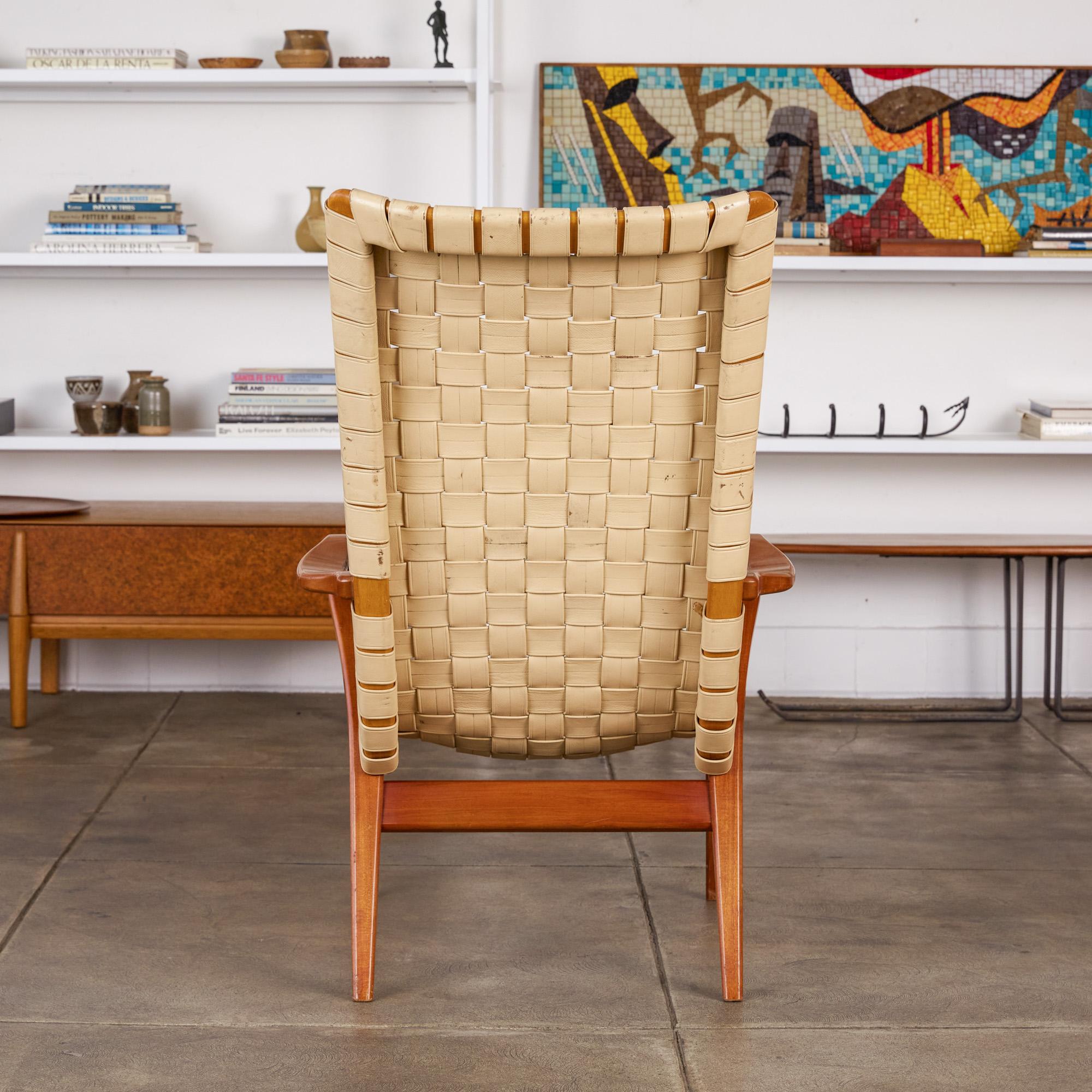High Back Armchair by Axel Larsson for Bodafors/Svenska Möbelfabrikerna In Excellent Condition In Los Angeles, CA