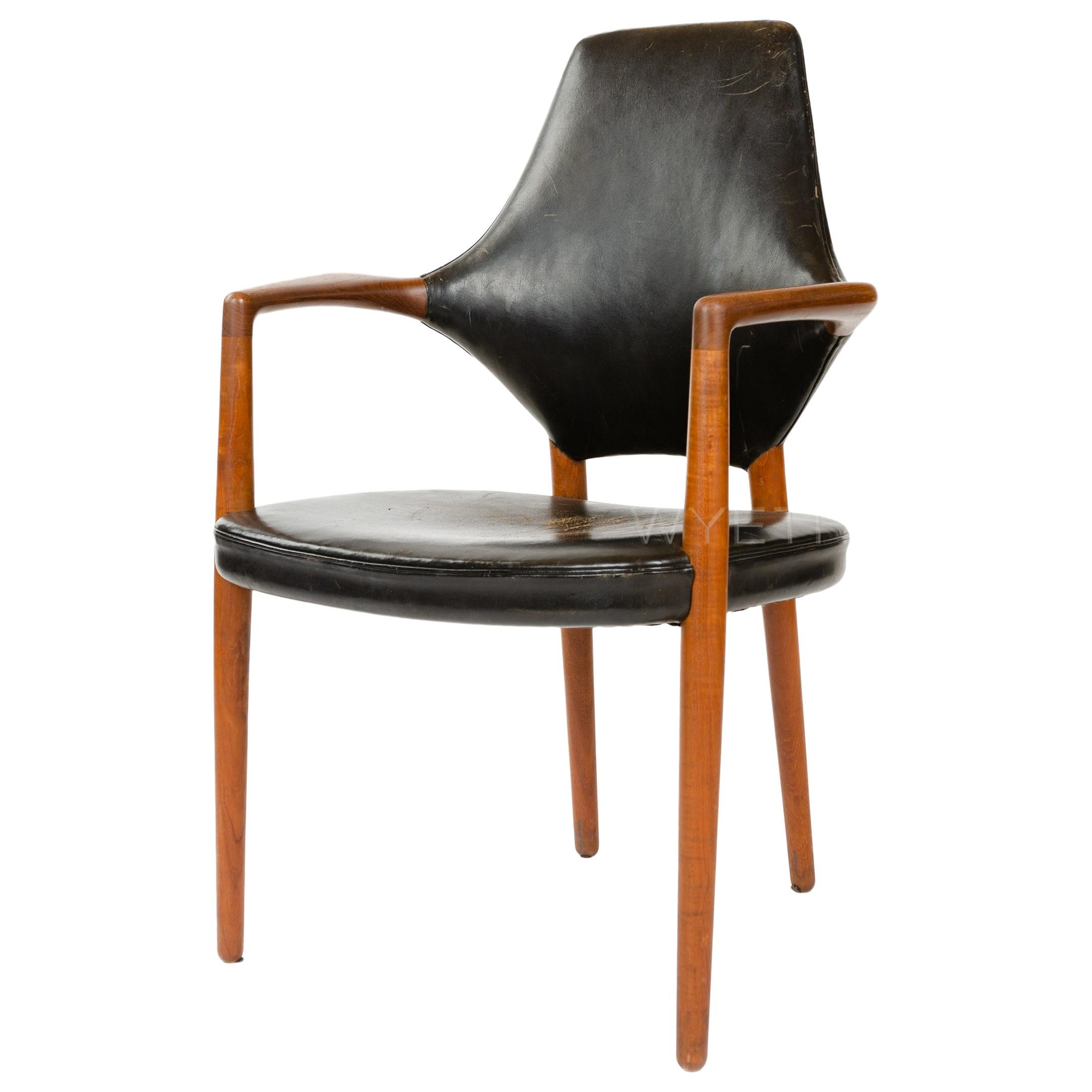 1950s Danish High Back Armchair / Dining Chair by Vestergaard Jensen