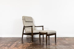 Fauteuil à haut dossier GFM64 et pouf d'Edmund Homa, Europe, années 1960