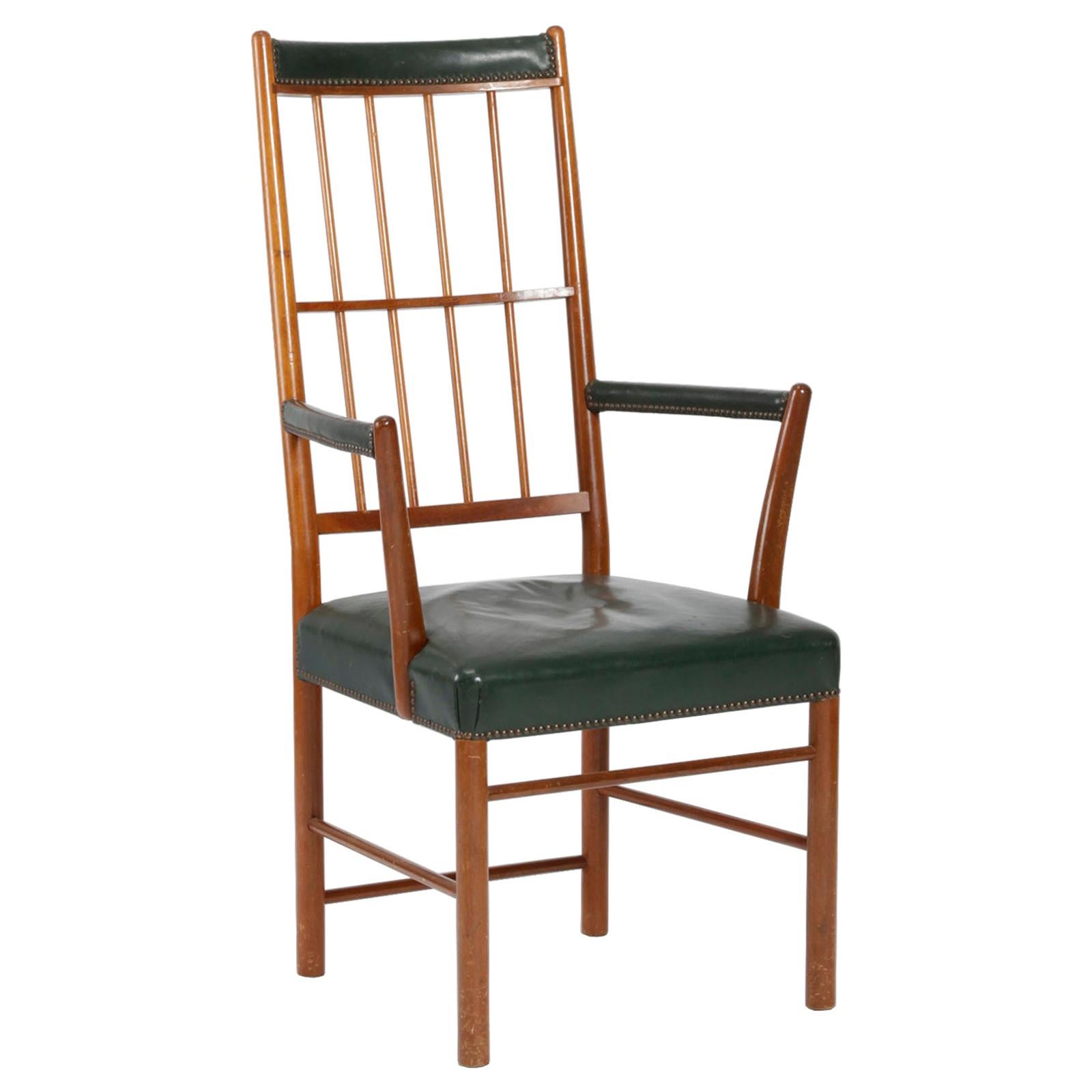 High Back Armchair in Mahogany by Josef Frank for Svenskt Tenn For Sale