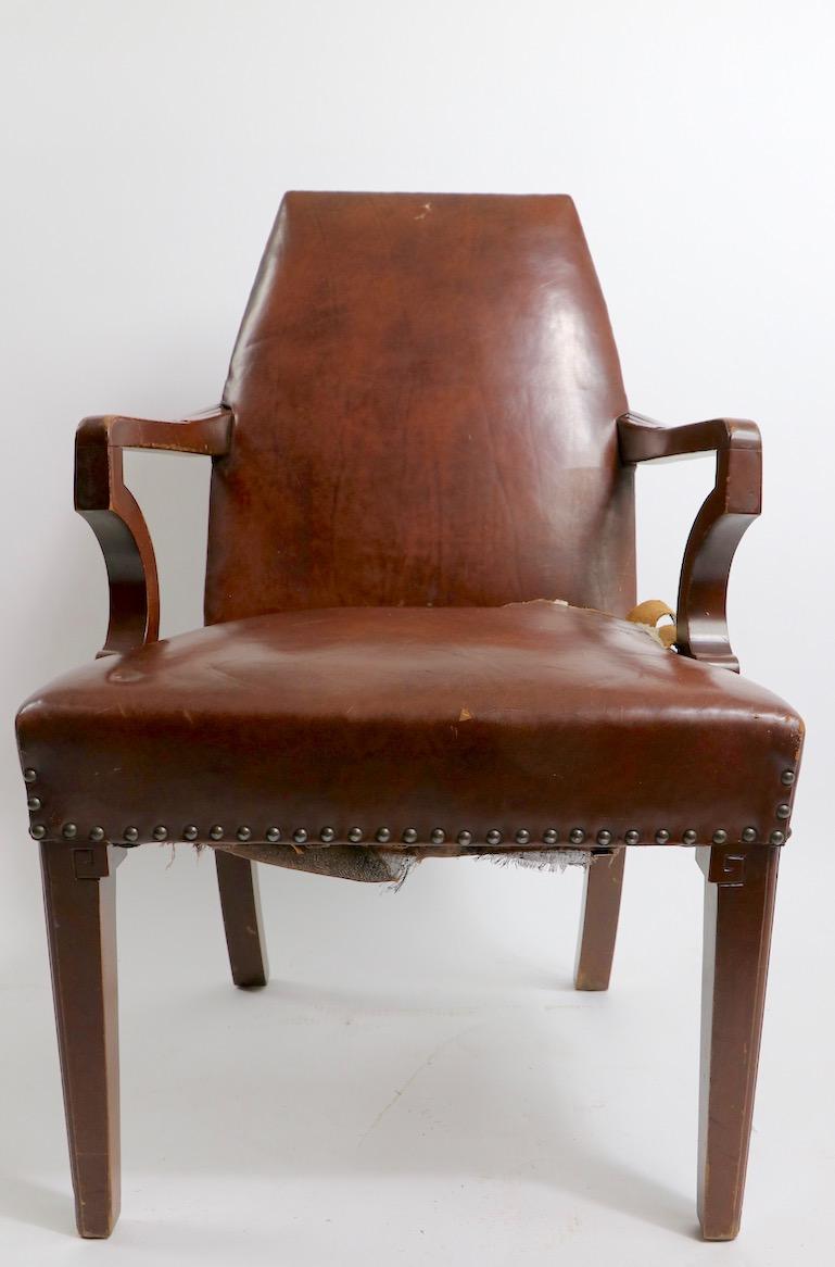 Upholstery High Back Art Deco Chair