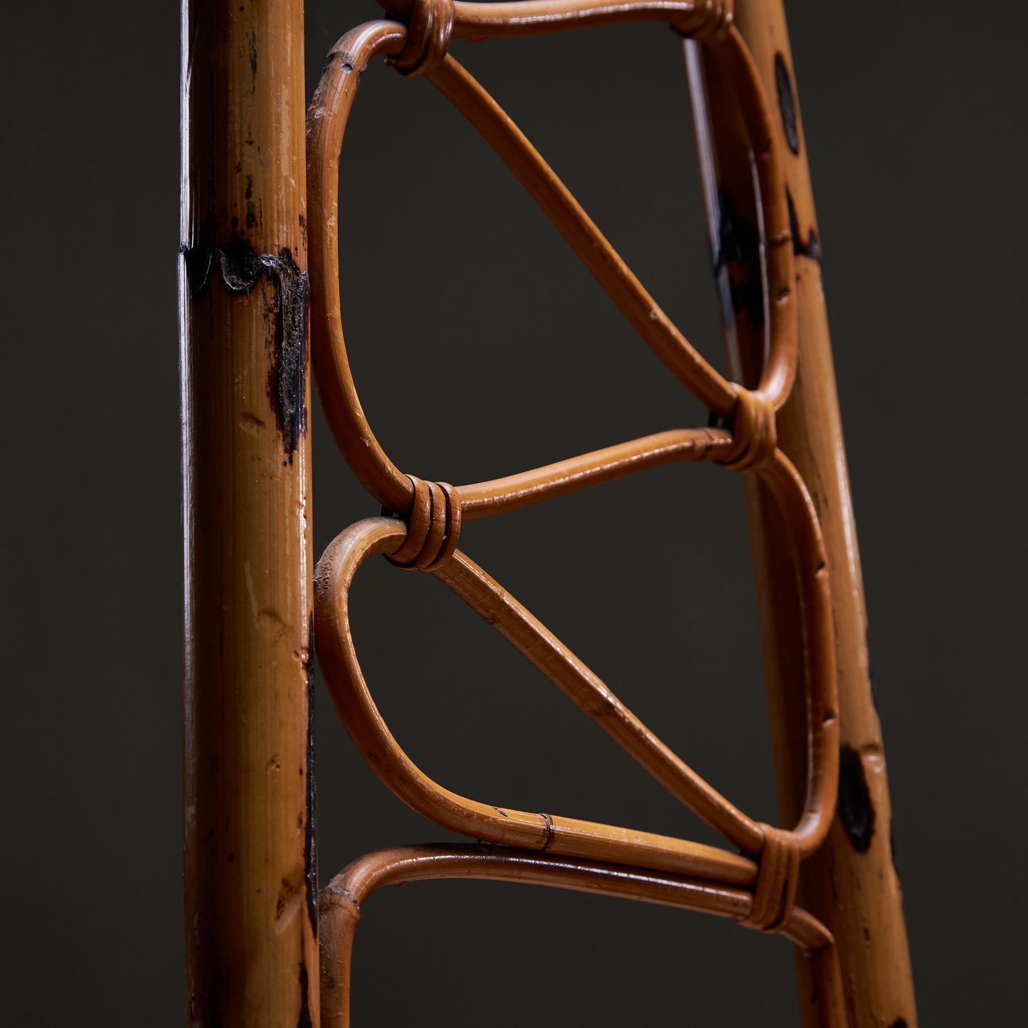 Silla de bambú con respaldo alto, años 60 Bambú en venta