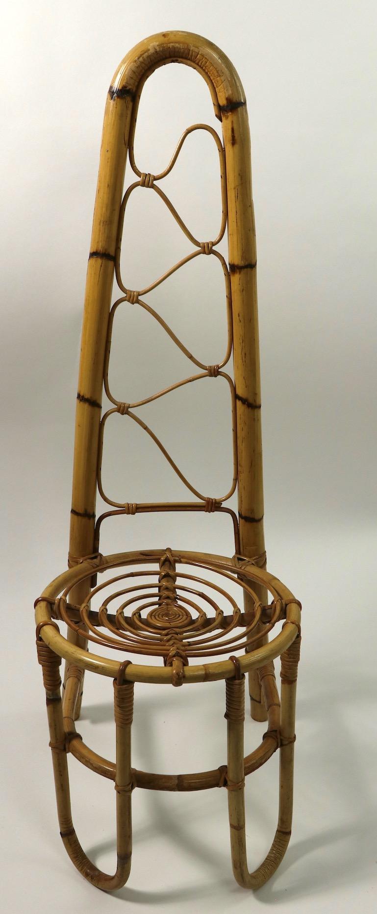 Dutch High Back Bamboo Chair Attributed to Dirk Van Sliedregt Rohde Noordwolde