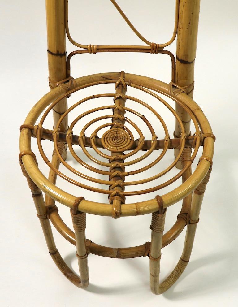 20th Century High Back Bamboo Chair Attributed to Dirk Van Sliedregt Rohde Noordwolde