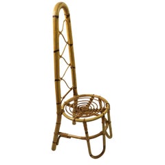 High Back Bamboo Chair Attributed to Dirk Van Sliedregt Rohde Noordwolde