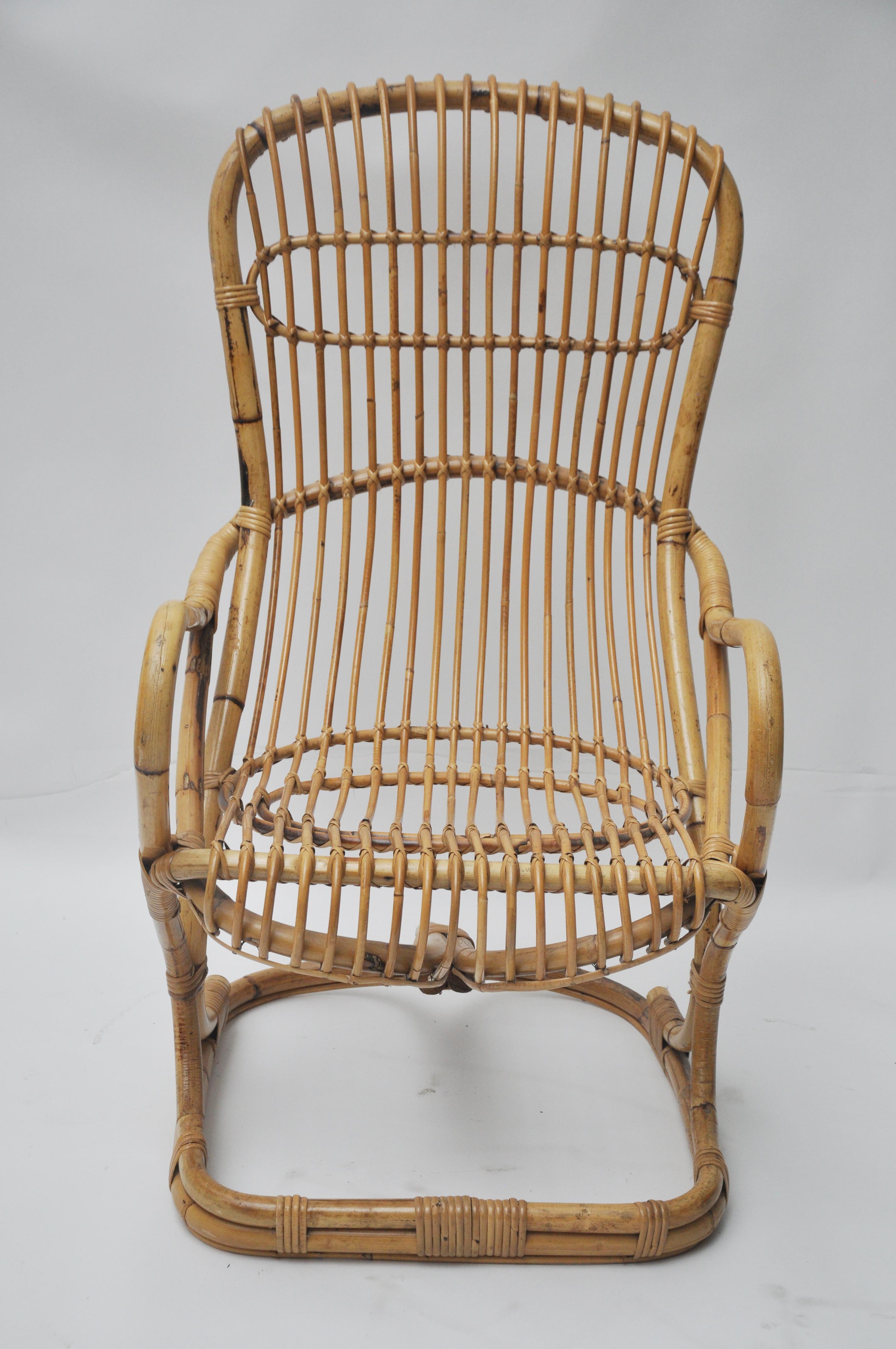 bamboo high back chair