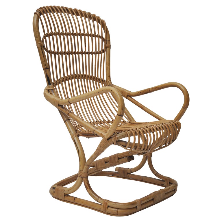 High Back Bamboo Chair For Sale at 1stDibs