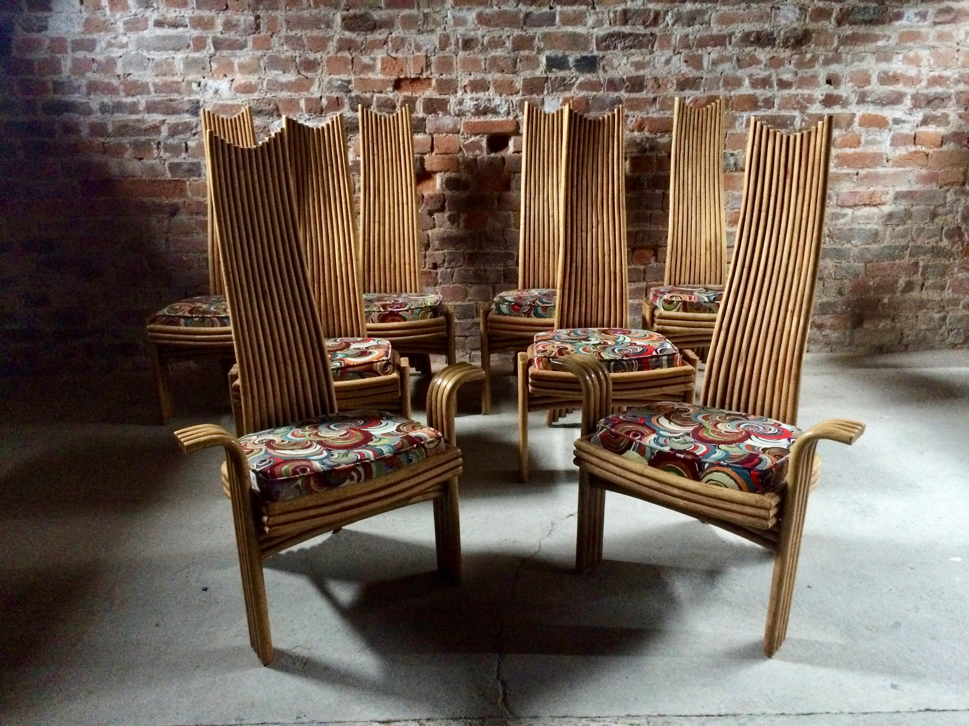 Faux Bamboo Missoni Dining Chairs High Back Bamboo Set of Eight Stunning