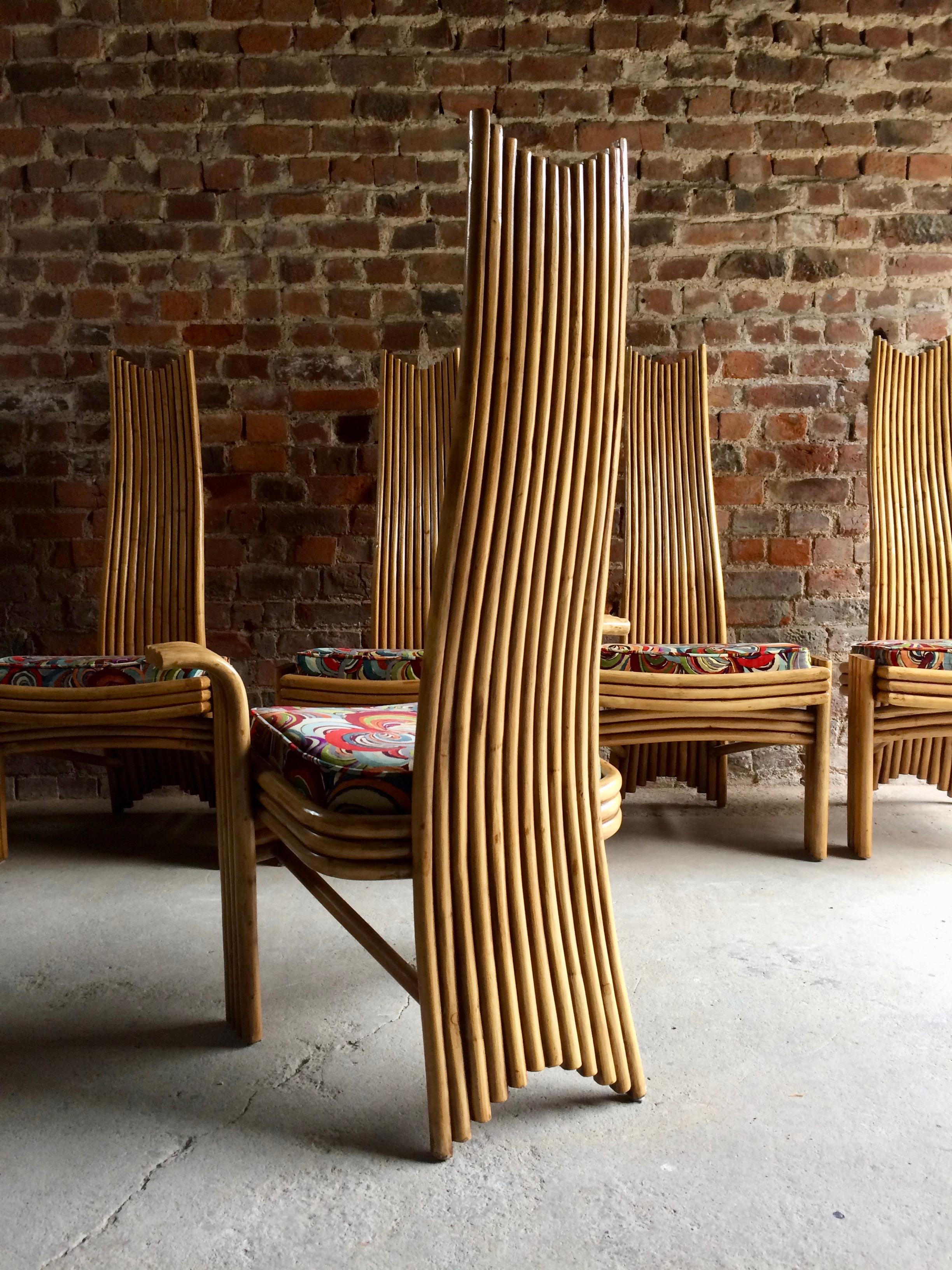 Missoni Dining Chairs High Back Bamboo Set of Eight Stunning 1